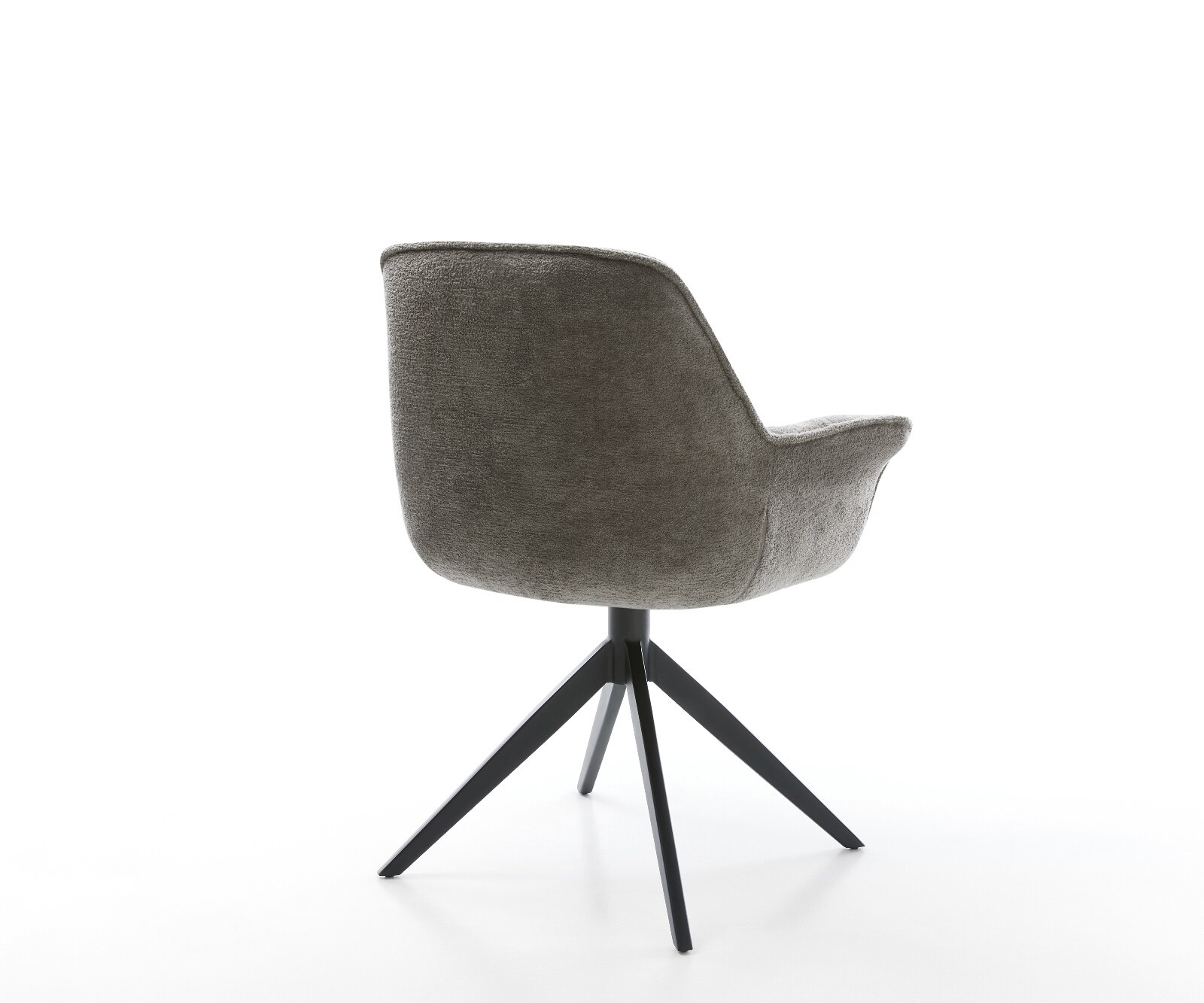 Drehstuhl Kaira-Flex Bouclé Soft Schlamm Kreuzgestell breit Schwarz 360° drehbar Wippfunktion 4