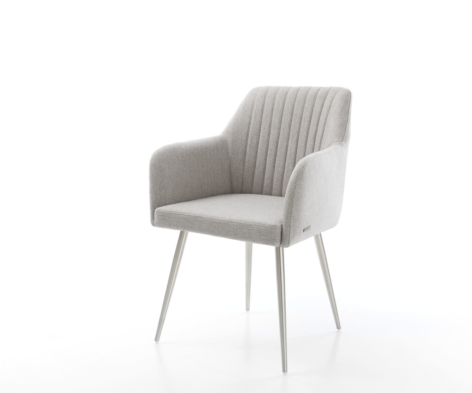 Esszimmerstuhl Greg-Flex Stripes Hellgrau 4-Fuß konisch Edelstahl Taschenfederkern Esszimmerstuhl Greg-Flex Stripes Hellgrau 4-Fuß konisch Edelstahl Taschenfederkern