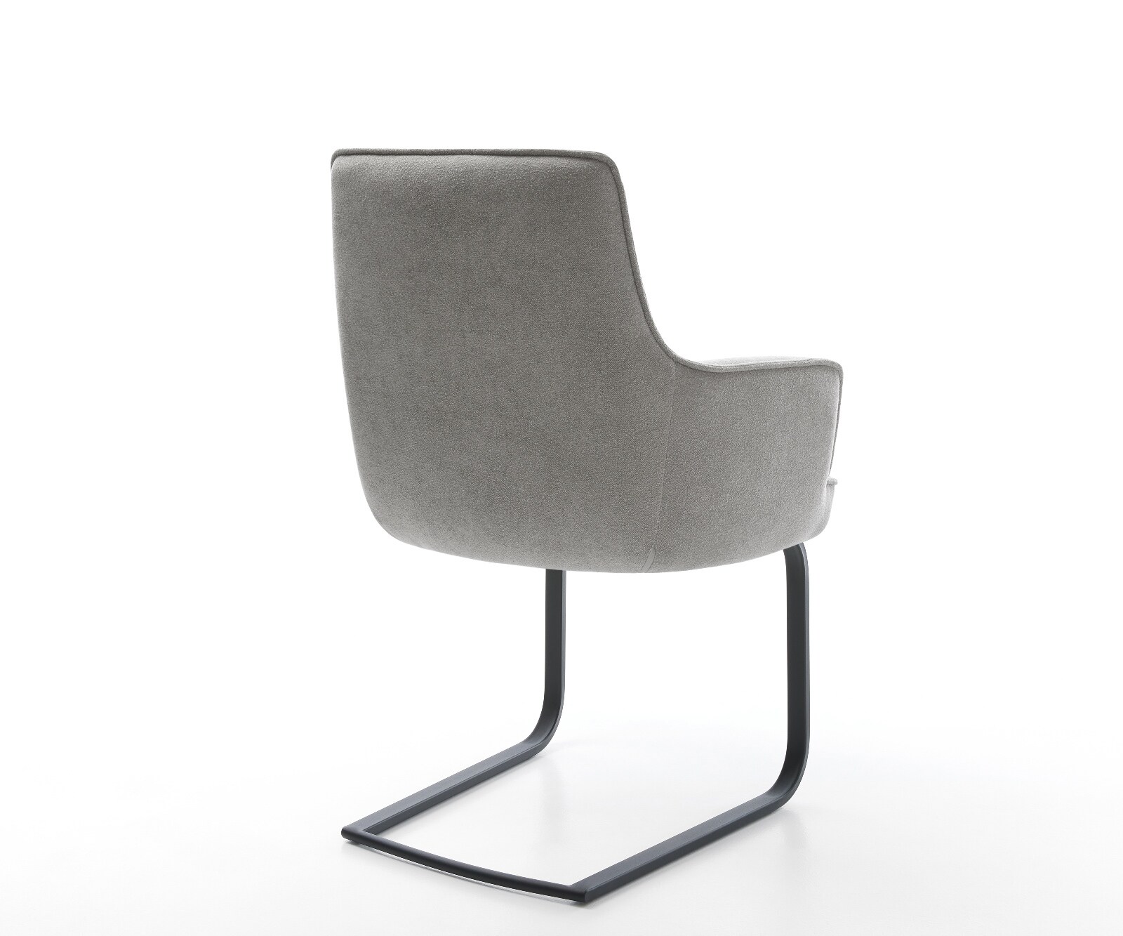 Freischwinger Heira-Flex mit Armlehnen Strukturstoff Soft Grau Freischwinger flach Schwarz Taschenfederkern 5