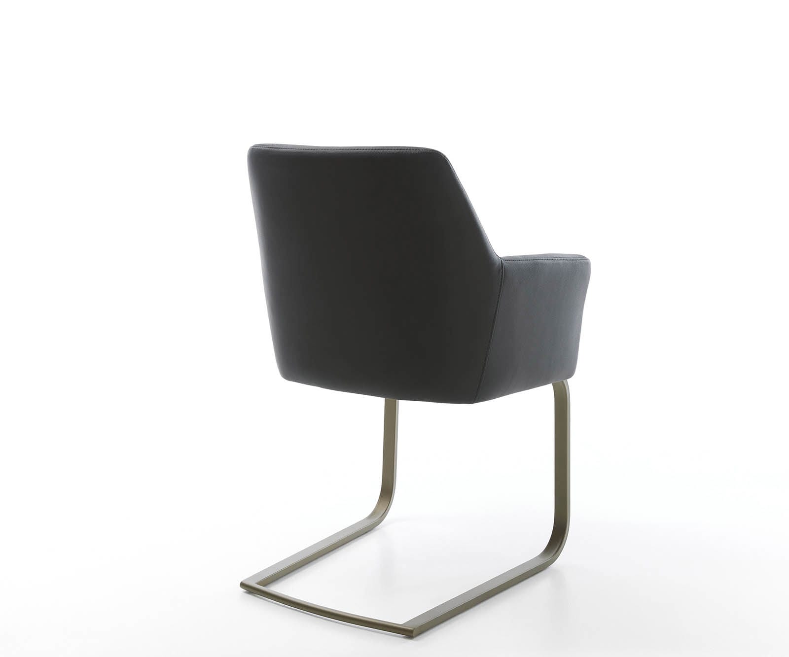 Freischwinger Xana-Flex mit Armlehnen Echt-Leder Schwarz Freischwinger flach Effektfinish Titan Taschenfederkern 4 Freischwinger Xana-Flex mit Armlehnen Echt-Leder Schwarz Freischwinger flach Effektfinish Titan Taschenfederkern 4