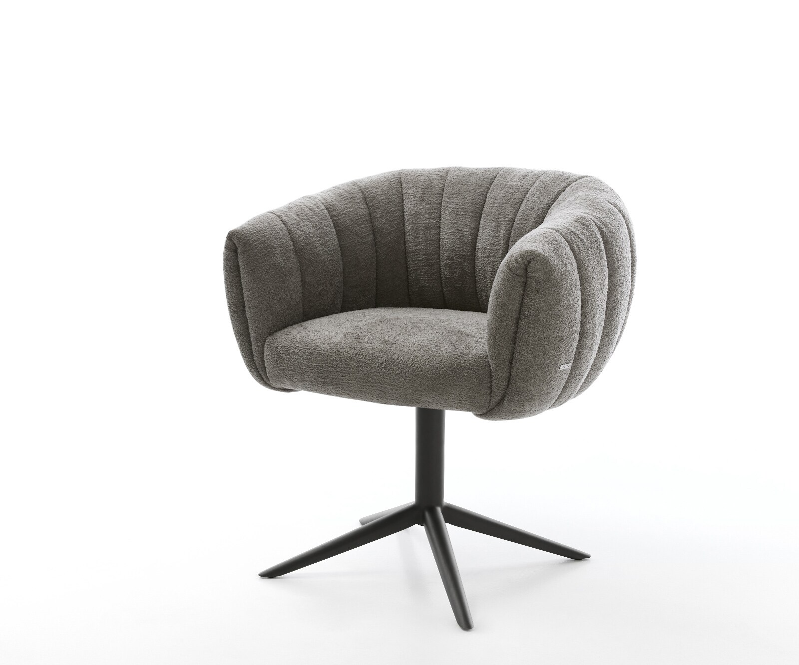 Drehstuhl Jada-Flex Bouclé Soft Schlamm Fußkreuz Schwarz 360° drehbar Wippfunktion Taschenfederkern