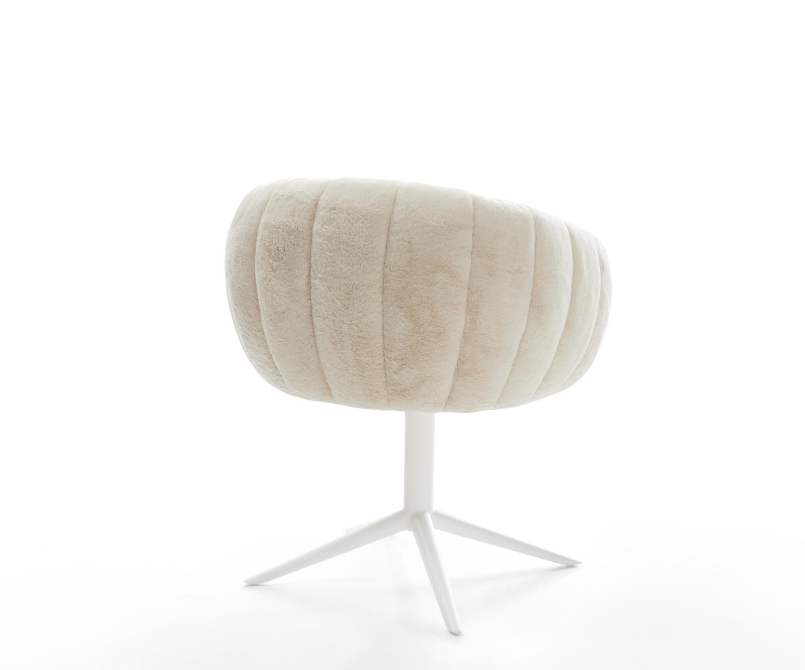 Drehstuhl Jada-Flex Plüsch Creme-Weiß Fußkreuz Weiß 360° drehbar Wippfunktion Taschenfederkern 5