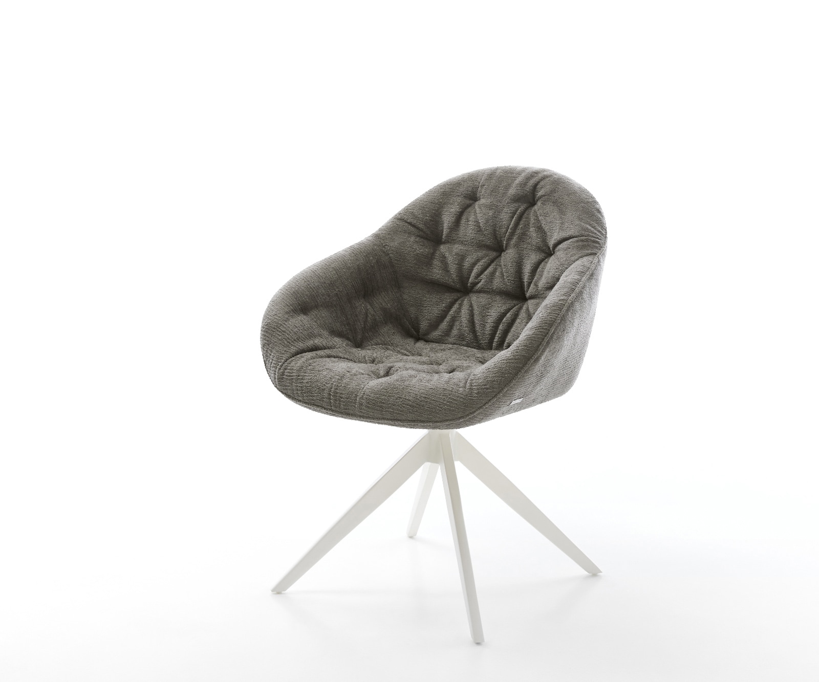Drehstuhl Gaio-Flex Bouclé Soft Schlamm Kreuzgestell breit Weiß 360° drehbar Wippfunktion
