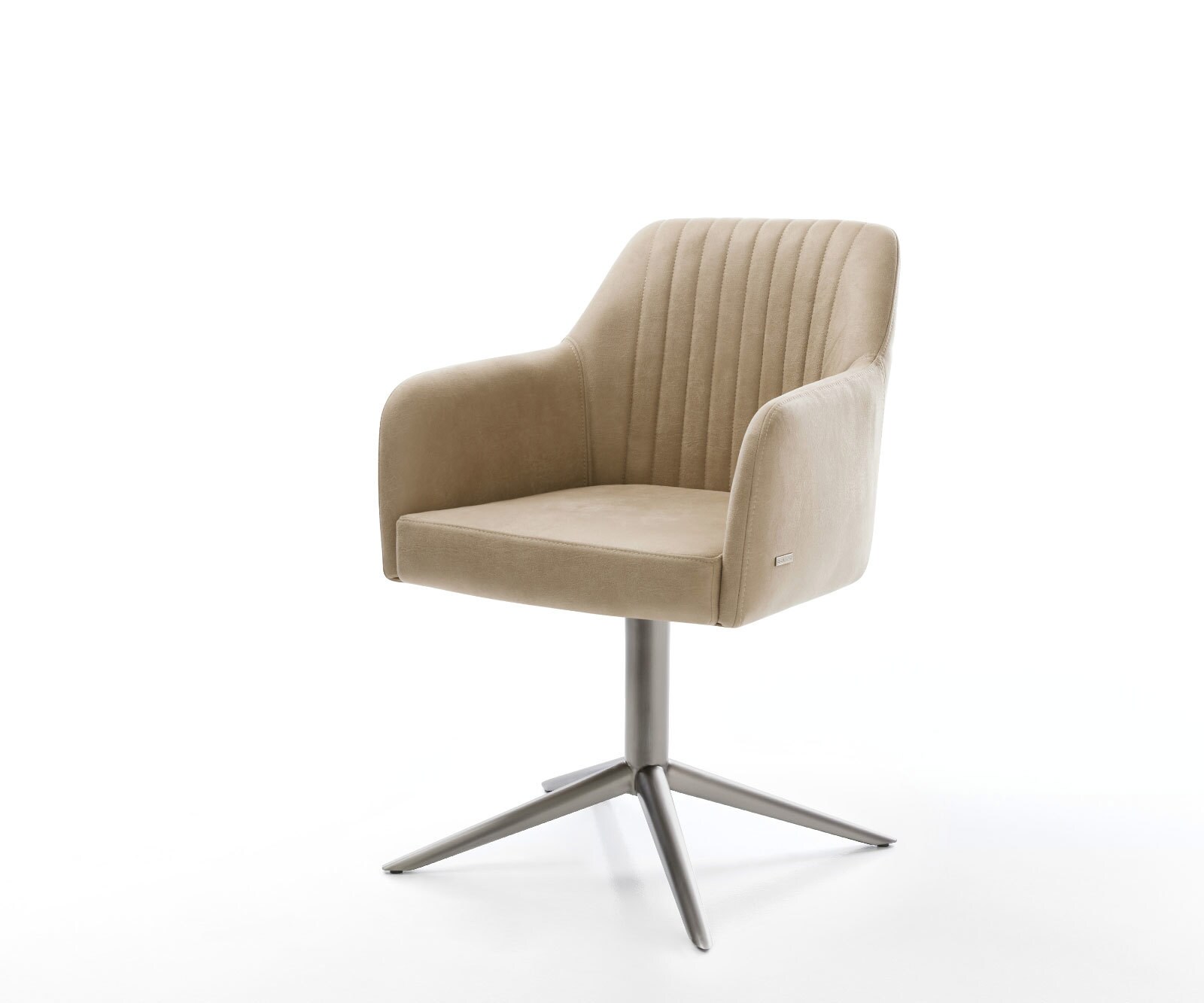 Drehstuhl Greg-Flex Mikrofaser Beige Vintage Fußkreuz Graphit 360° drehbar günstig online kaufen