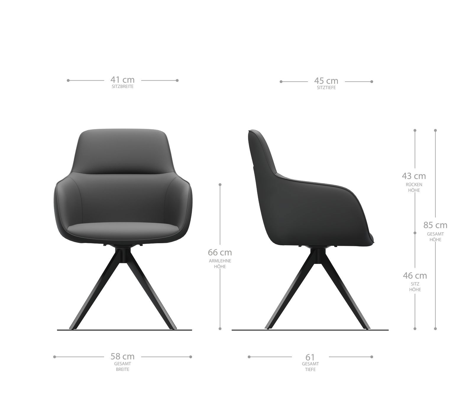 Drehstuhl Pejo-Flex Braun Antik Kreuzgestell kantig Edelstahl 180° drehbar 4 Drehstuhl Pejo-Flex Braun Antik Kreuzgestell kantig Edelstahl 180° drehbar 4
