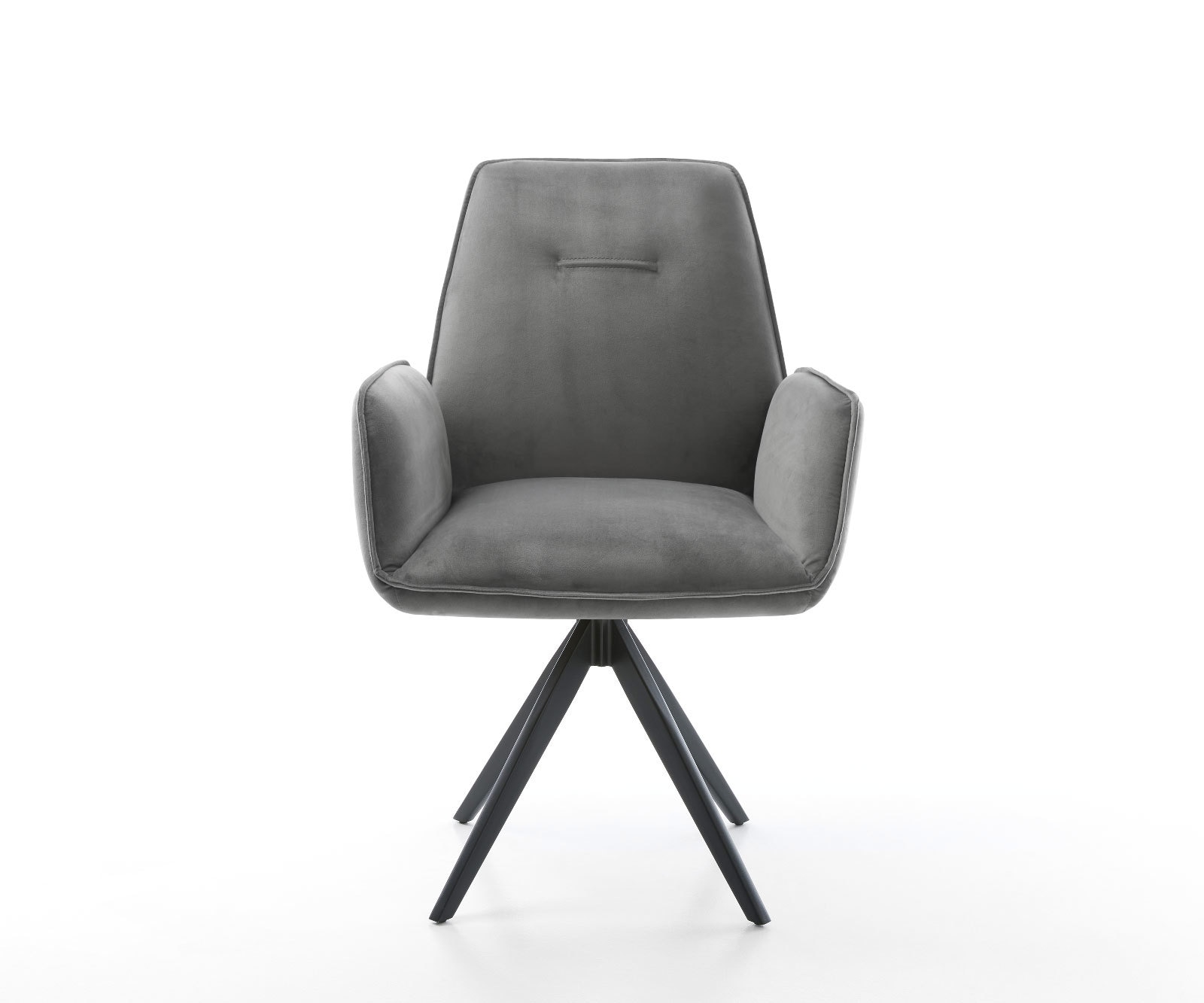 Esszimmerstuhl Zoa-Flex Samt Grau Kreuzgestell kantig Schwarz Taschenfederkern 1 Esszimmerstuhl Zoa-Flex Samt Grau Kreuzgestell kantig Schwarz Taschenfederkern 1