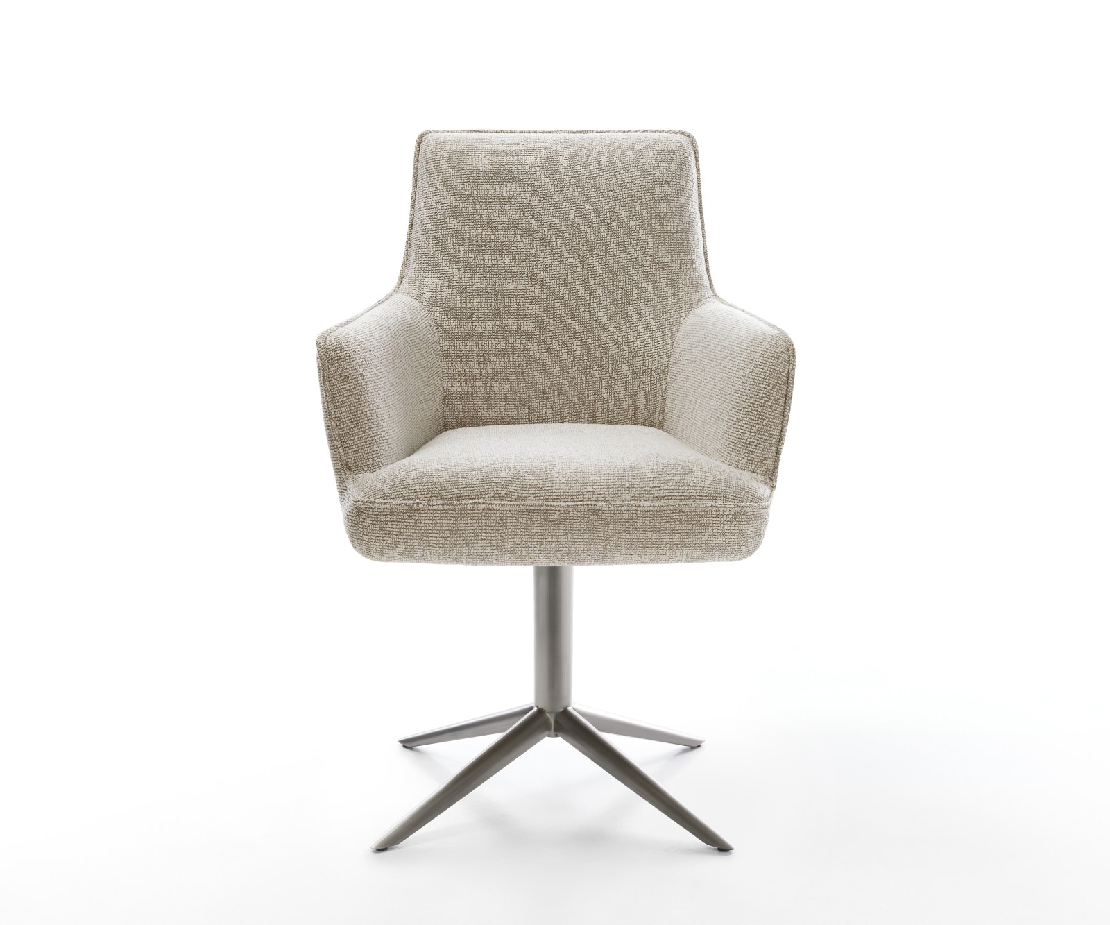 Drehstuhl Heira-Flex mit Armlehnen Webstoff Soft Beige Fußkreuz Graphit 360° drehbar Wippfunktion Taschenfederkern 2