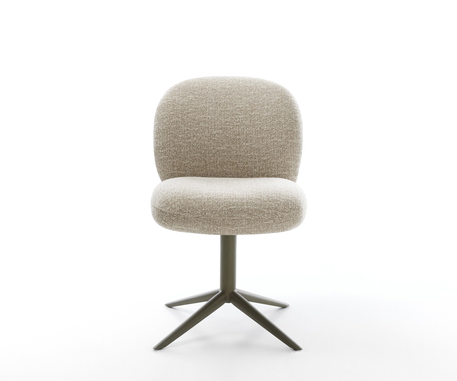 Drehstuhl Nube-Flex Webstoff Soft Beige Fußkreuz Effektfinish Titan 360° drehbar Wippfunktion Taschenfederkern 2
