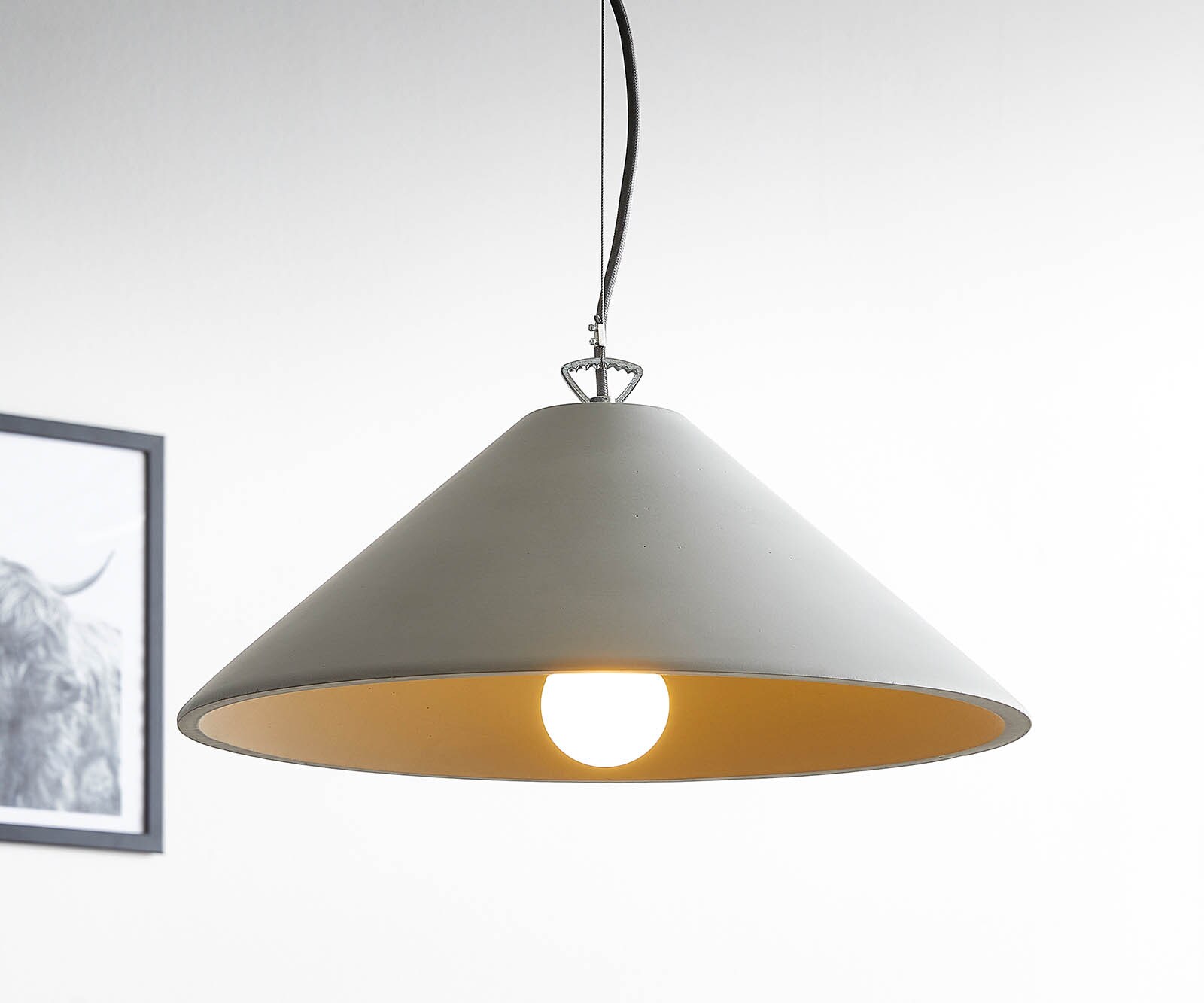 Pendelleuchte Fatua 40 cm Beton 60 W Pendelleuchte Hängeleuchte 1