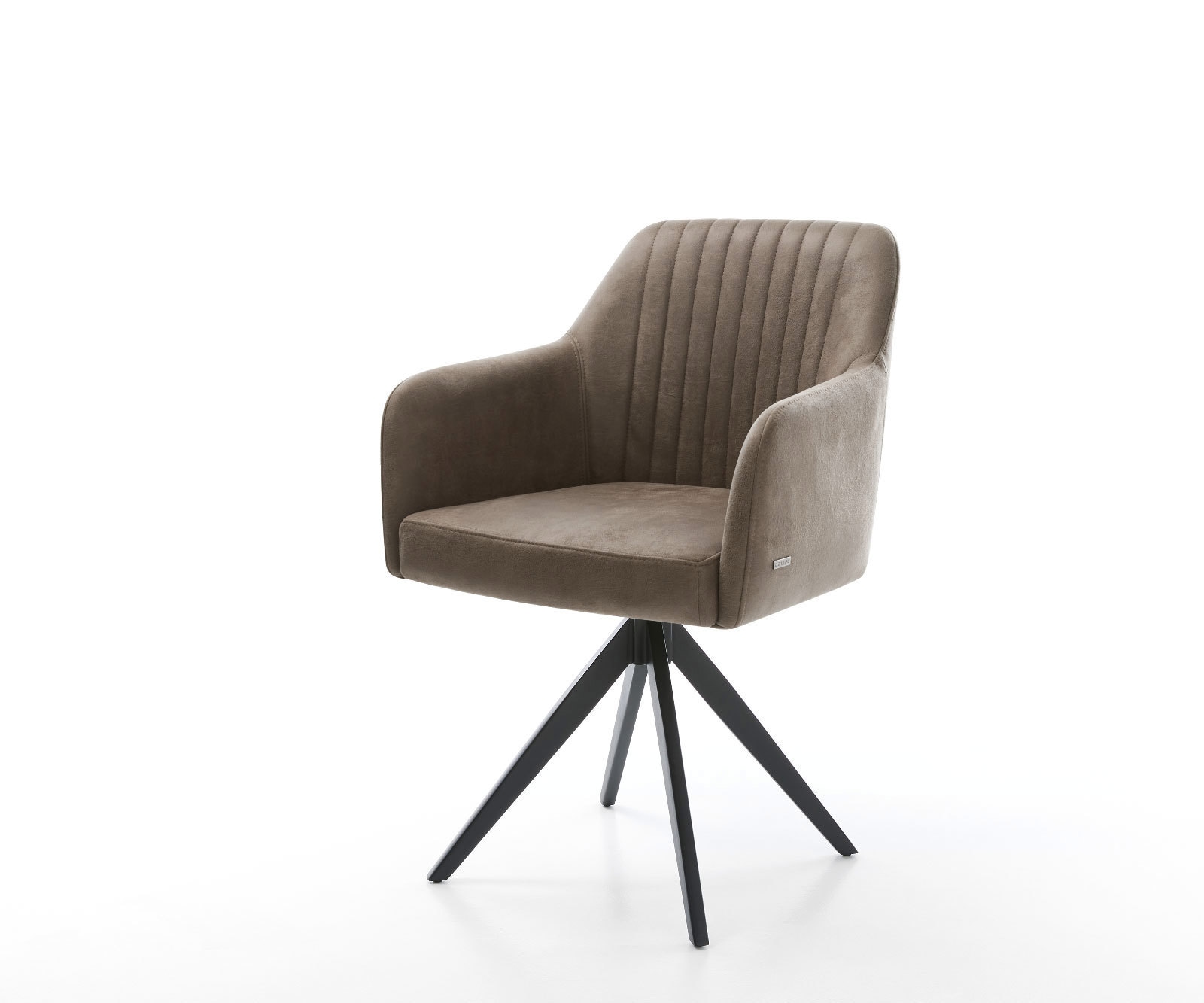 Esszimmerstuhl Greg-Flex Mikrofaser Taupe Vintage Kreuzgestell kantig Schwa günstig online kaufen