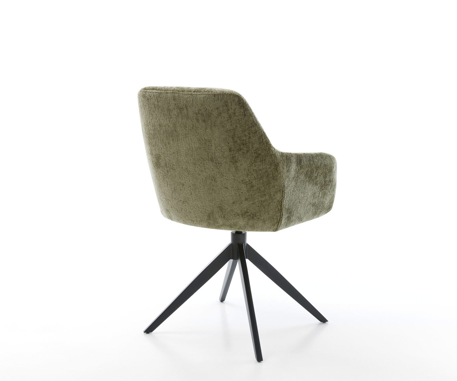 Drehstuhl Pejo-Flex Chenille Olive Kreuzgestell breit Schwarz 360° drehbar Wippfunktion Taschenfederkern 4