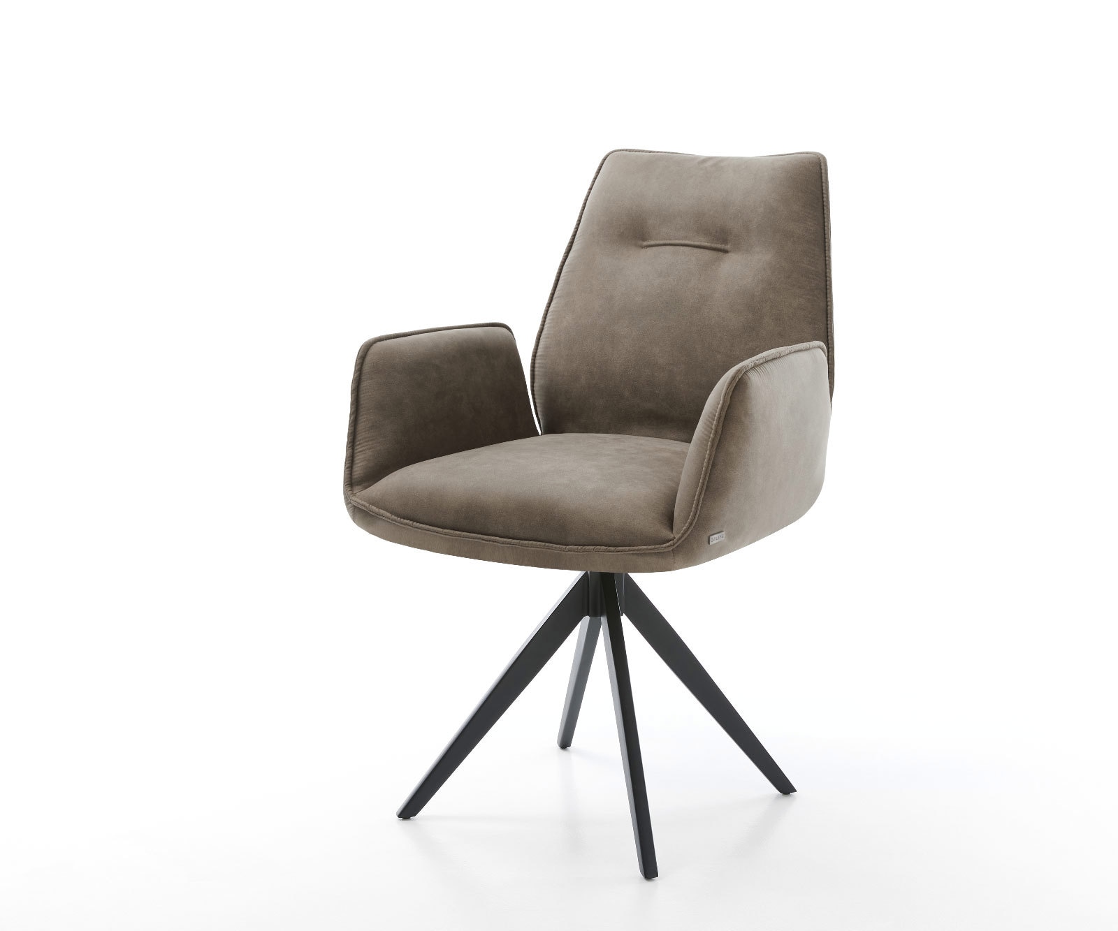 Esszimmerstuhl Zoa-Flex Mikrofaser Taupe Vintage Kreuzgestell kantig Schwar günstig online kaufen
