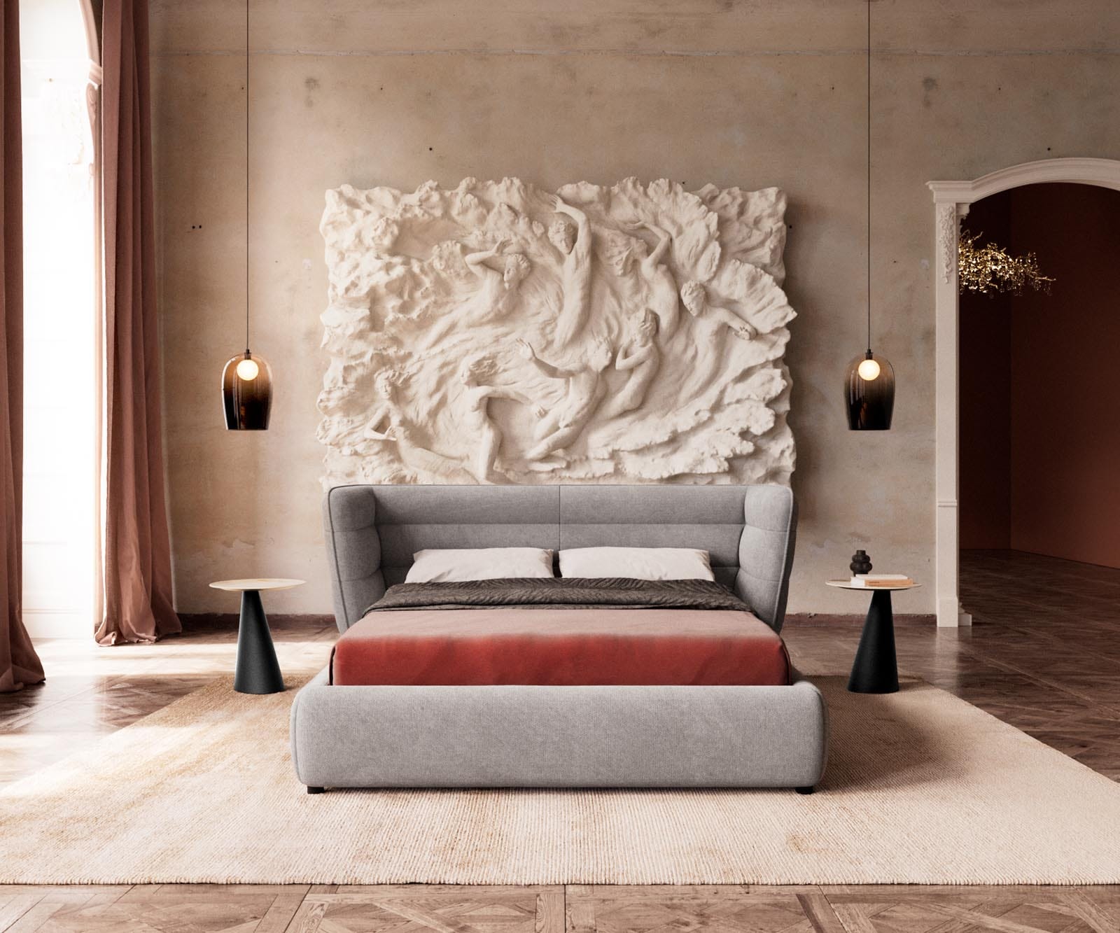 Polsterbettgestell Simea 140x200 cm Mikrofaser Grau 2