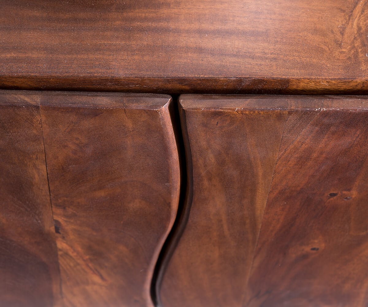 Lowboard Live-Edge 200 cm Akazie Braun 4 Türen 2 Fächer 4 Lowboard Live-Edge 200 cm Akazie Braun 4 Türen 2 Fächer 4