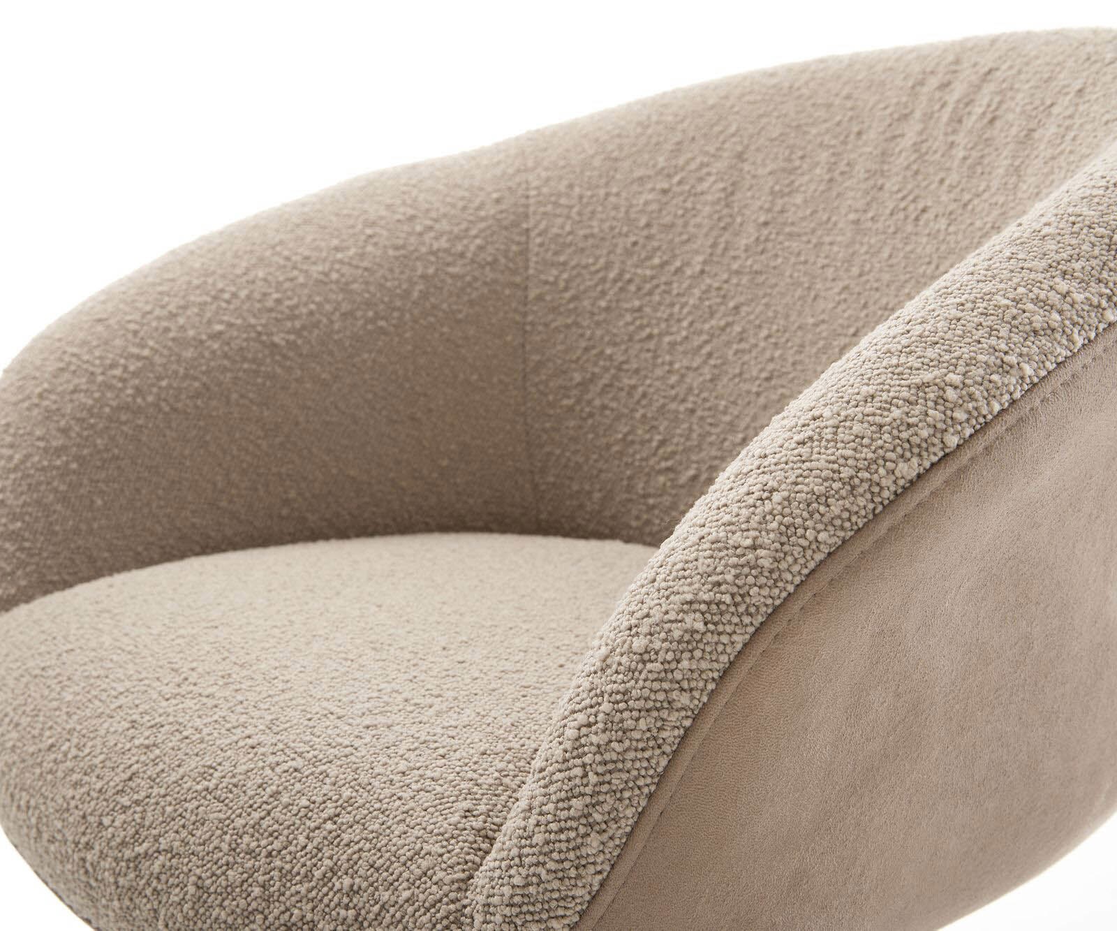Drehstuhl Vinka-Flex mit Armlehnen Materialmix Schlamm Kreuzgestell breit Effektfinish Titan 360° drehbar Taschenfederkern 4