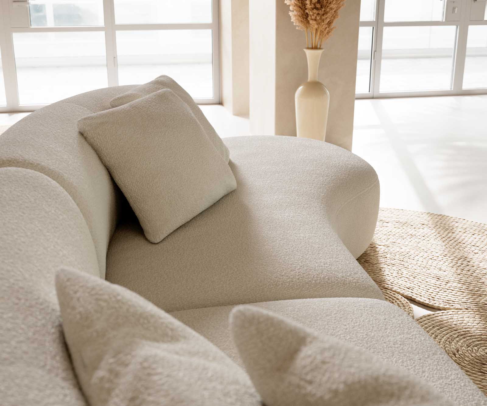 Sofa Mairi 330x160 cm Bouclé Creme-Weiß 5