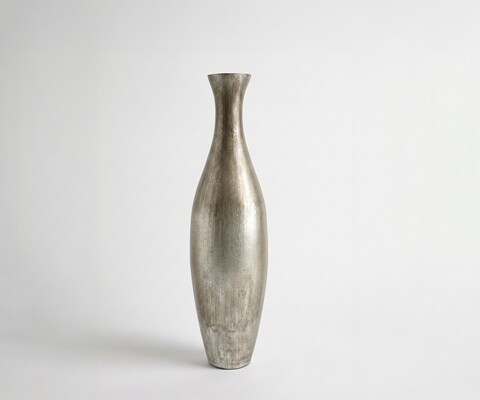 Vase Nuvia B20 x T20 x H77 cm Glas Platin Aurum Handgemacht