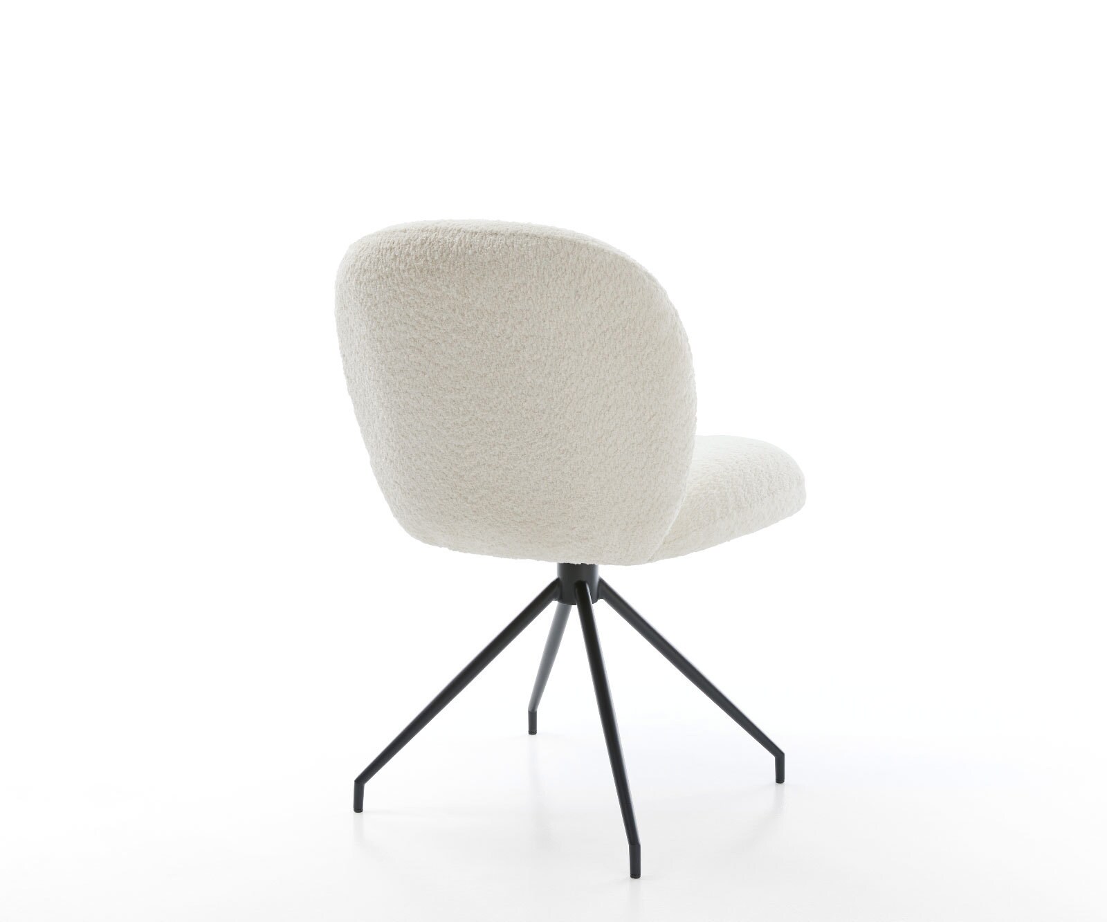 Drehstuhl Nube-Flex Bouclé Weiß Kreuzgestell konisch Schwarz 180° drehbar Taschenfederkern 4