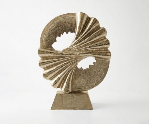 Skulptur Spira B70 x T21 x H96 cm Aluminium Champagner Handgemacht