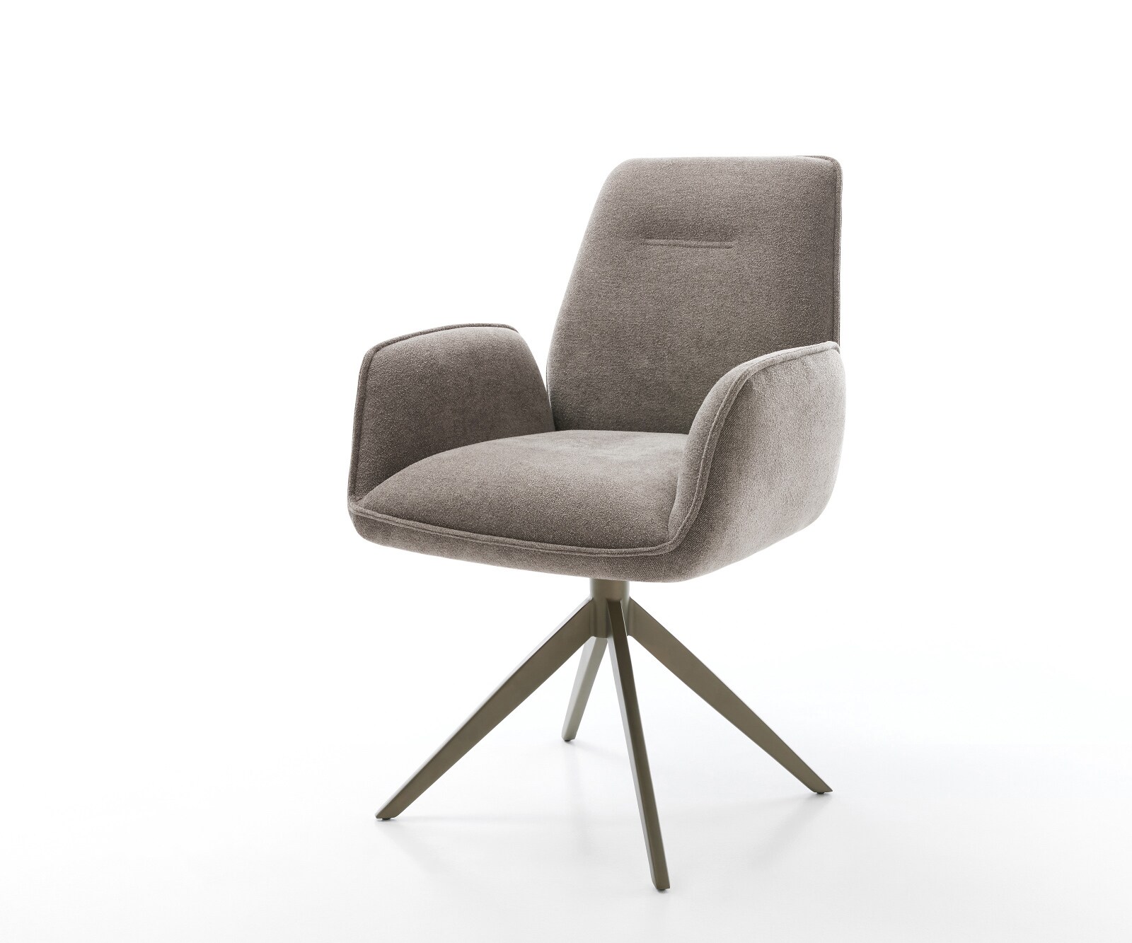 Drehstuhl Zoa-Flex Strukturstoff Soft Taupe Kreuzgestell breit Effektfinish Titan 360° drehbar Wippfunktion Taschenfederkern