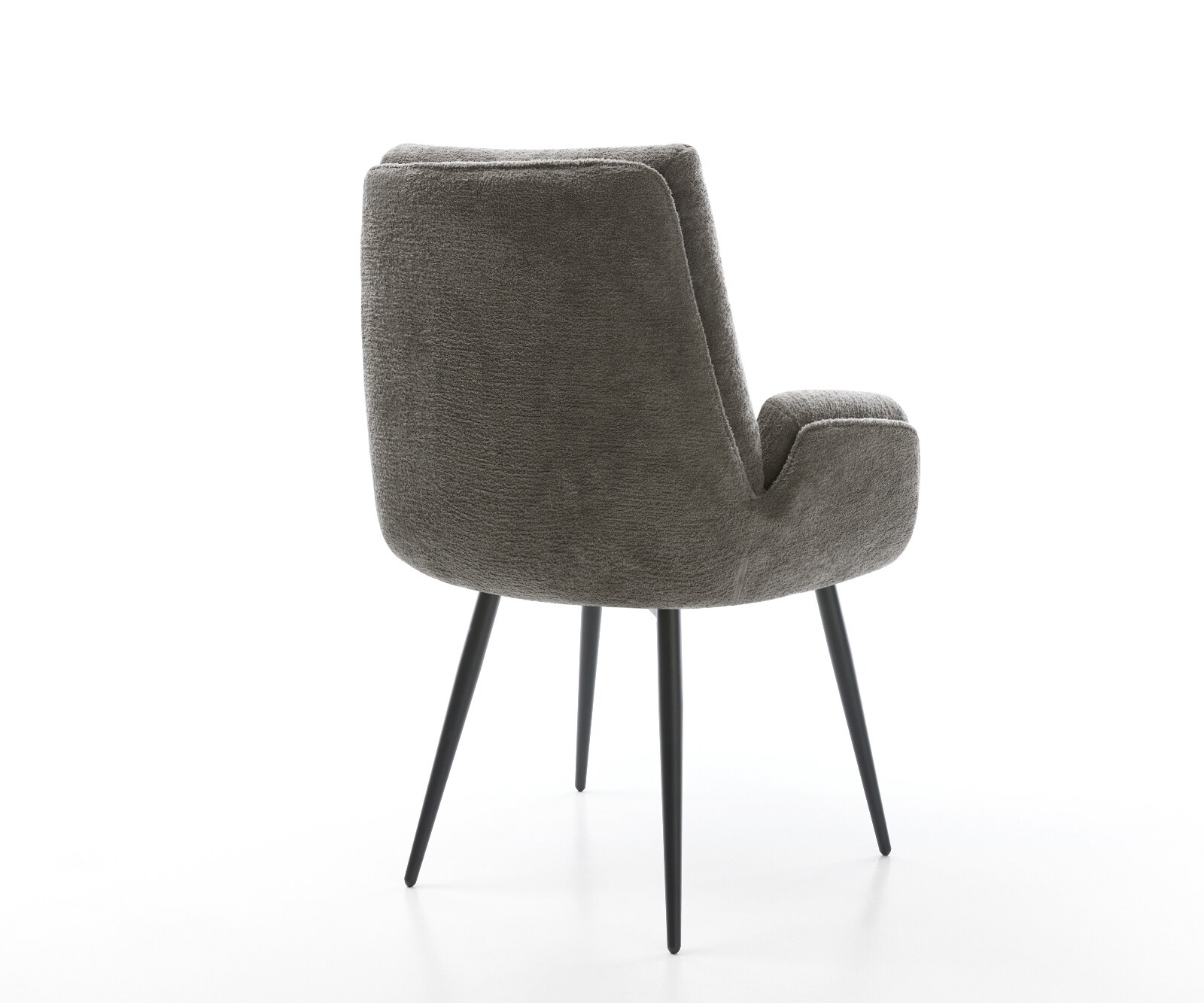 Esszimmerstuhl Clea-Flex Bouclé Soft Schlamm 4-Fuß konisch Schwarz 5