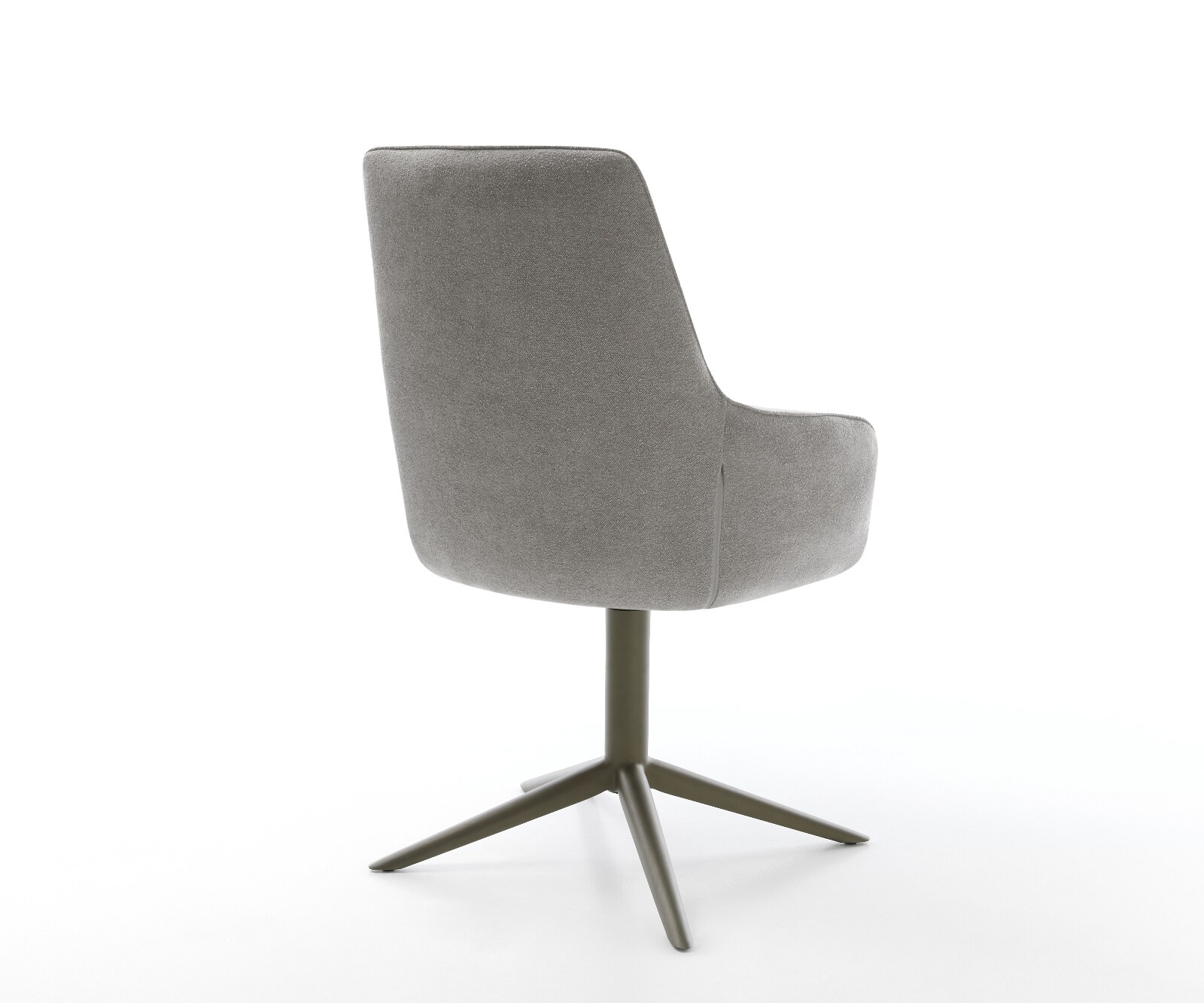 Drehstuhl Zelia-Flex mit Armlehnen Strukturstoff Soft Grau Fußkreuz Effektfinish Titan 360° drehbar Wippfunktion Taschenfederkern 5