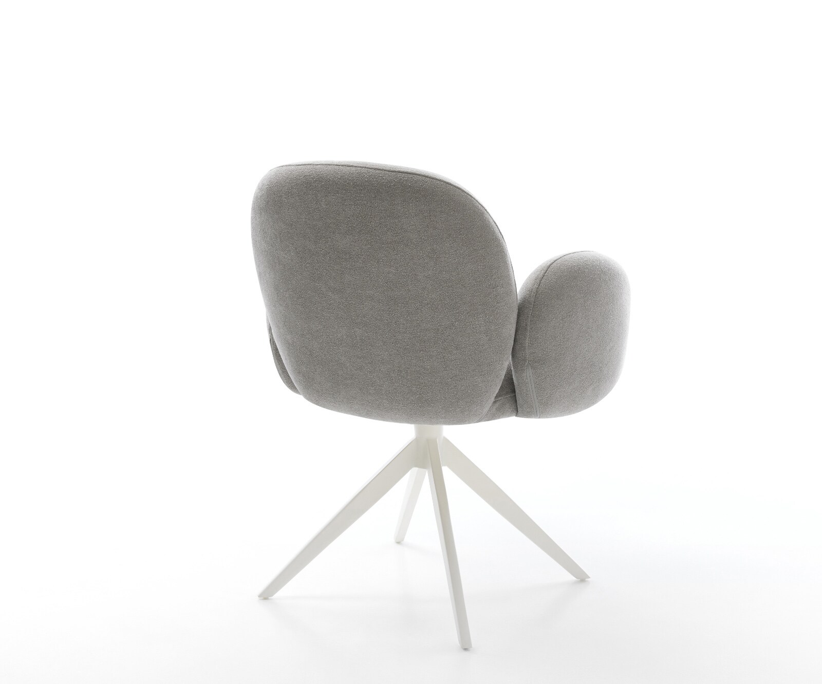 Drehstuhl Nube-Flex mit Armlehnen Strukturstoff Soft Grau Kreuzgestell breit Weiß 360° drehbar Wippfunktion Taschenfederkern 5