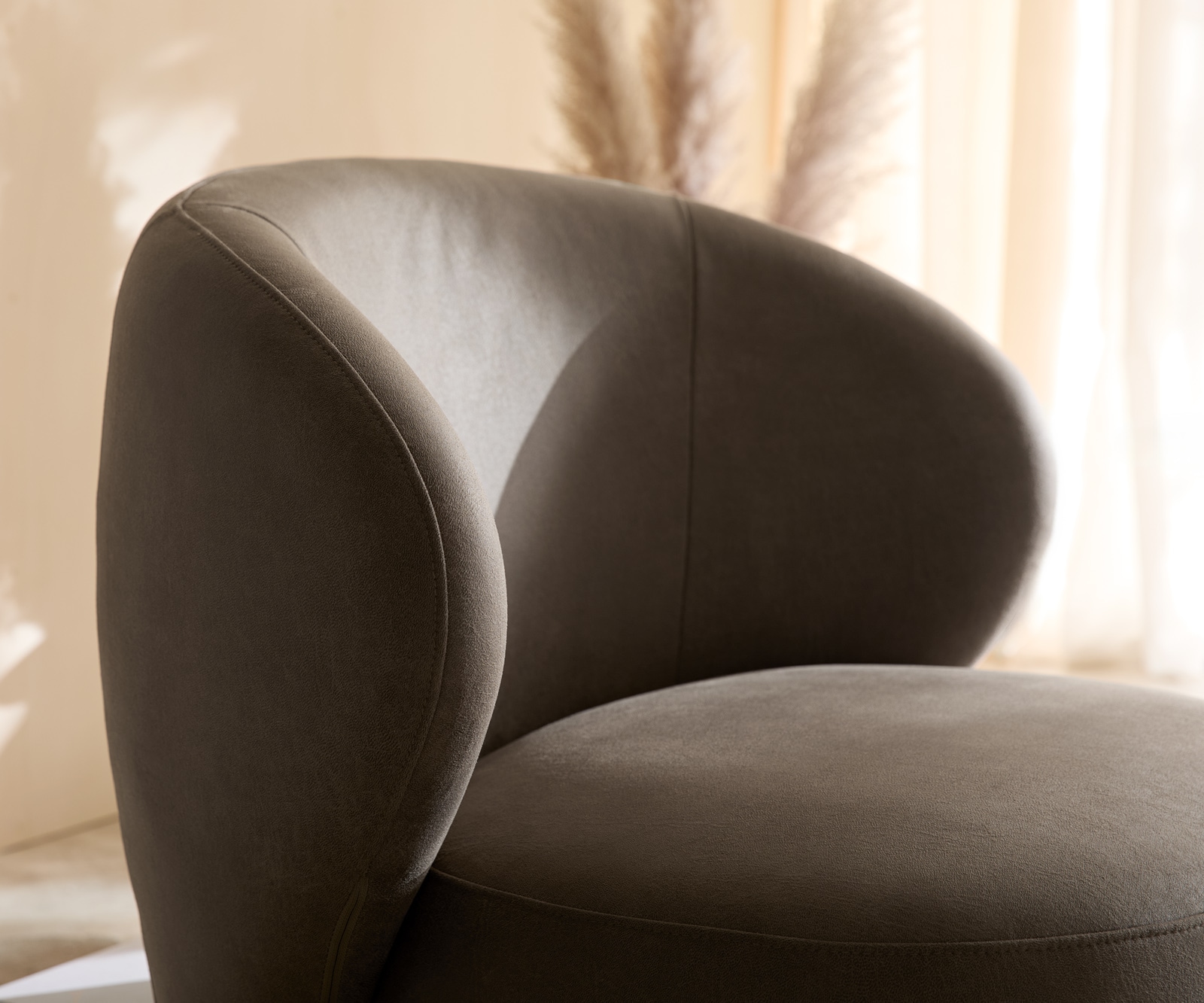 Loungesessel Pulo 80x80 cm Mikrofaser Taupe Vintage 5