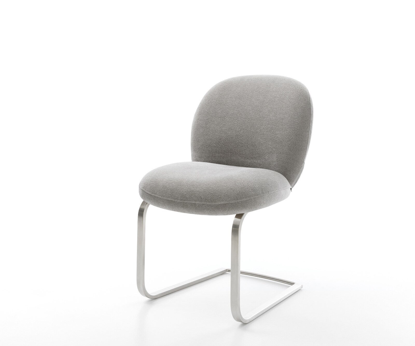 Freischwinger Nube-Flex Strukturstoff Soft Grau Freischwinger flach Edelstahl Taschenfederkern