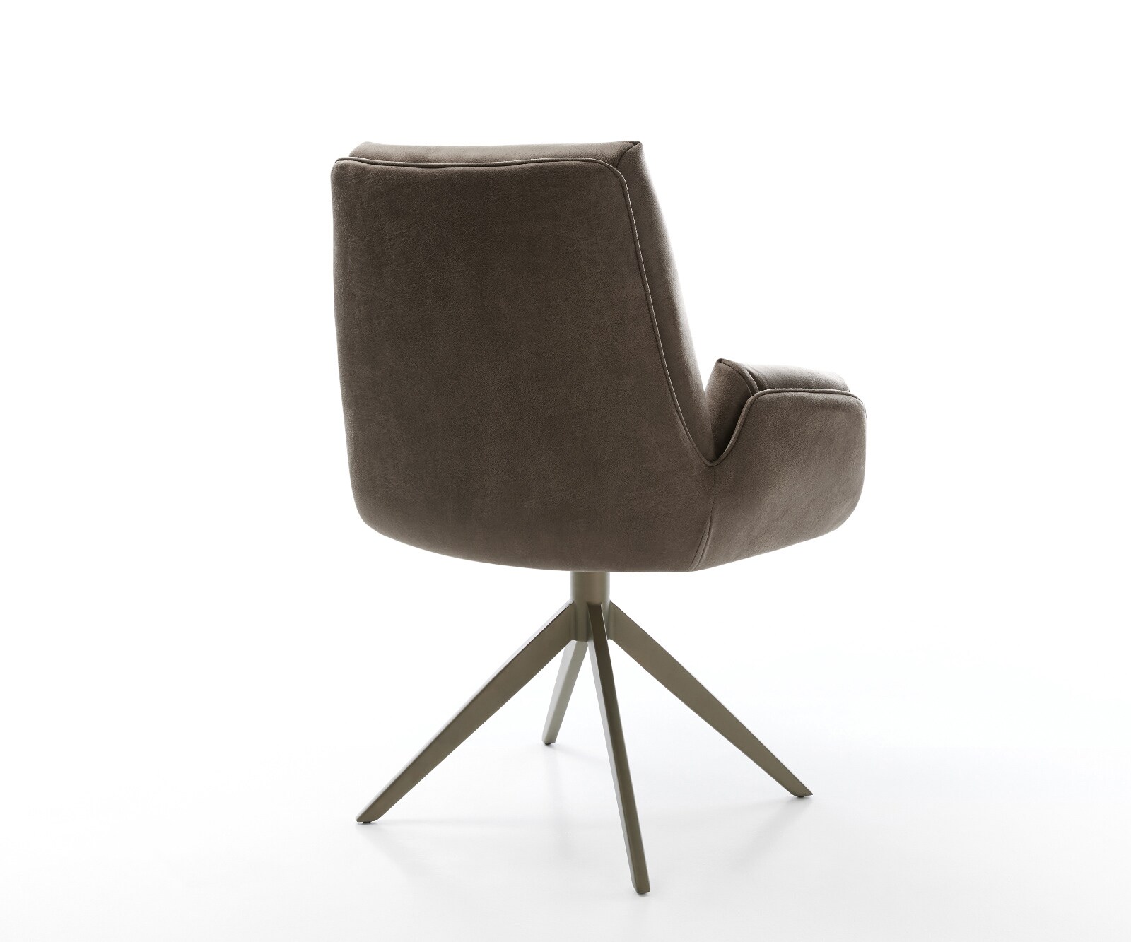 Drehstuhl Clea-Flex Mikrofaser Taupe Vintage Kreuzgestell breit Effektfinish Titan 360° drehbar Wippfunktion 5