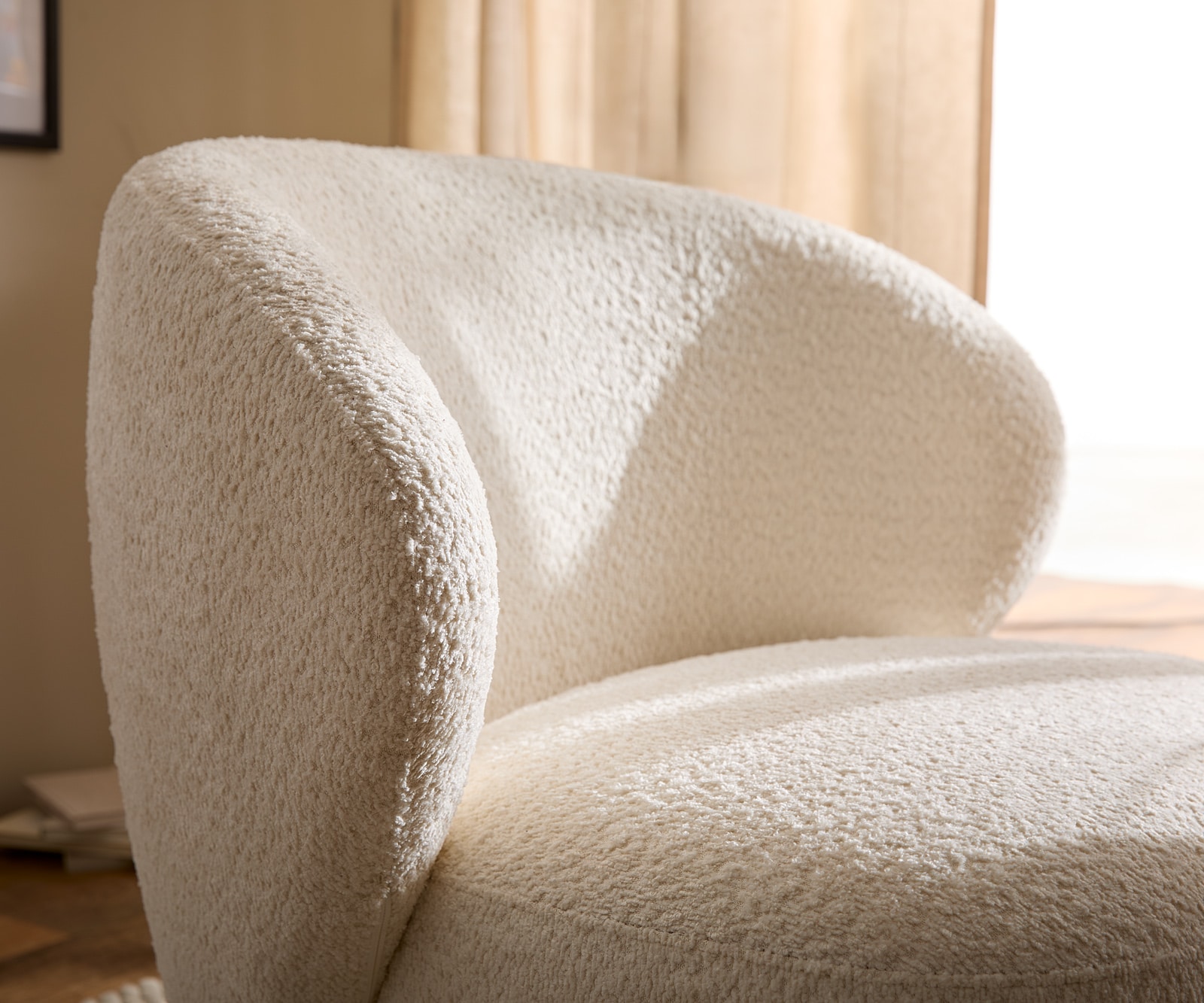 Loungesessel Pulo 80x80 cm Bouclé Weiß 5 Loungesessel Pulo 80x80 cm Bouclé Weiß 5