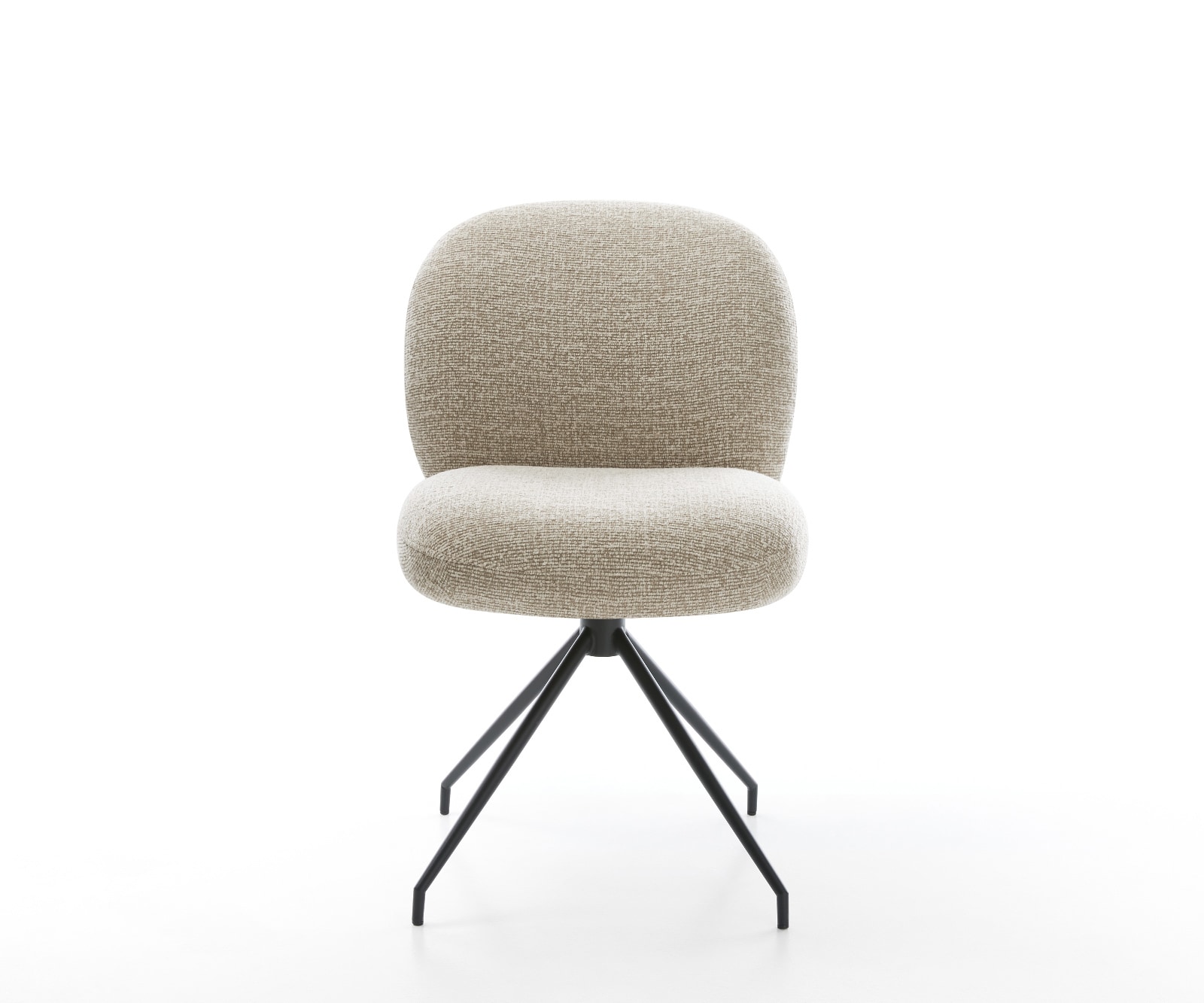 Esszimmerstuhl Nube-Flex Webstoff Soft Beige Kreuzgestell konisch Schwarz Taschenfederkern 1