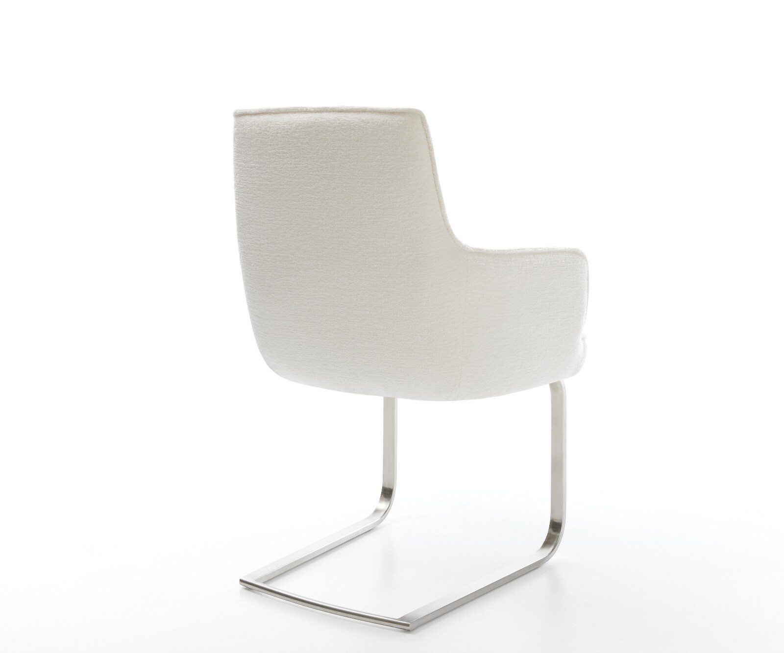 Freischwinger Heira-Flex mit Armlehnen Bouclé Soft Beige Freischwinger flach Edelstahl Taschenfederkern 5