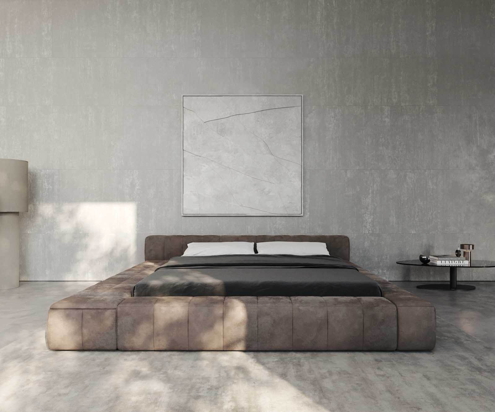 Polsterbettgestell Espazio 180x200 cm Mikrofaser Taupe Vintage mit Stauraum 4 Polsterbettgestell Espazio 180x200 cm Mikrofaser Taupe Vintage mit Stauraum 4