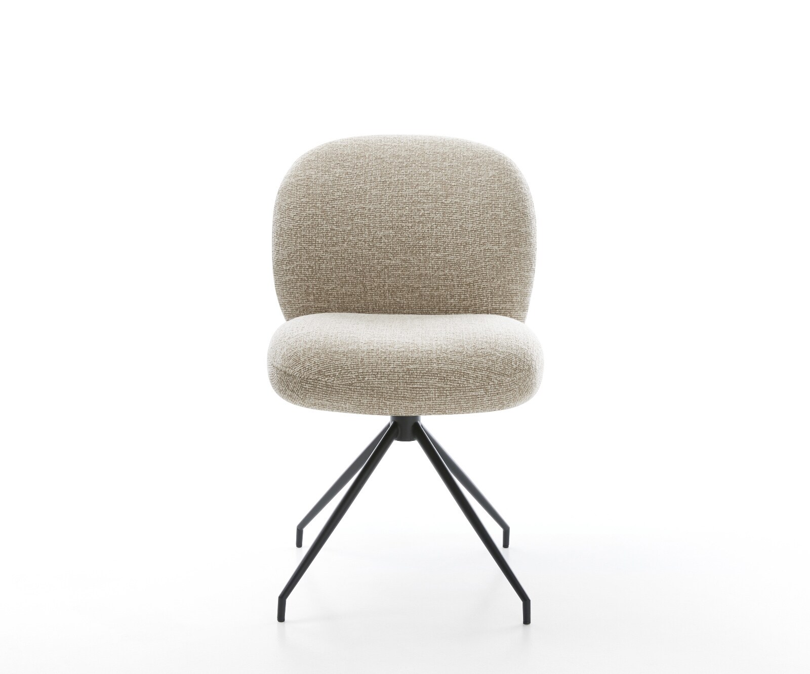Esszimmerstuhl Nube-Flex Webstoff Soft Beige Kreuzgestell konisch Schwarz Taschenfederkern 2