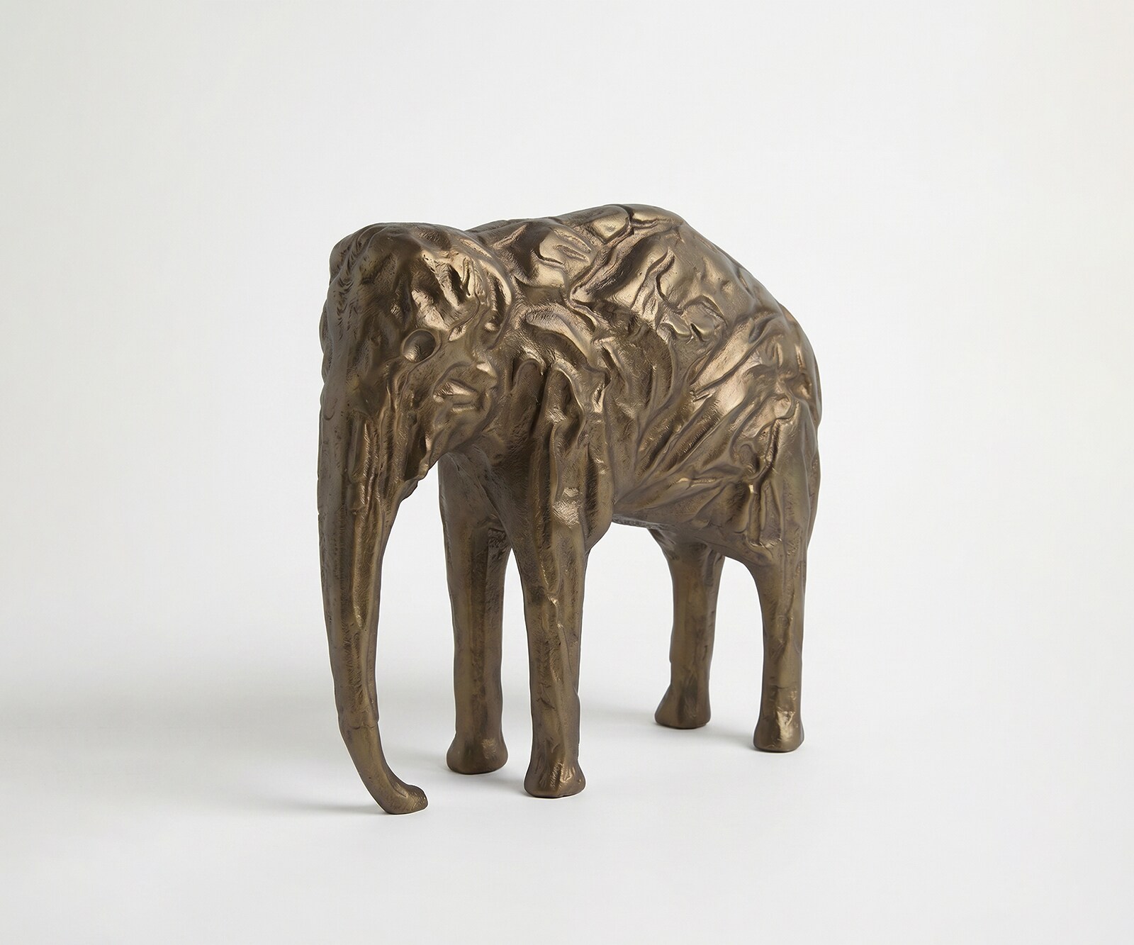 Figurine Tembo l36 x P13 x H35 cm Aluminium Aurum Satin Faite main