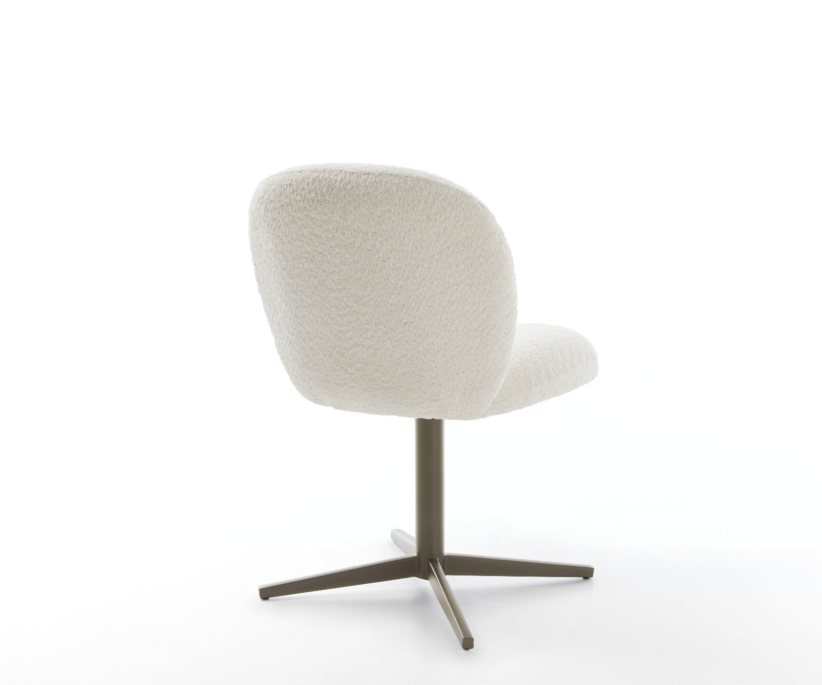 Drehstuhl Nube-Flex Bouclé Weiß Fußkreuz Effektfinish Titan 360° drehbar Taschenfederkern 4