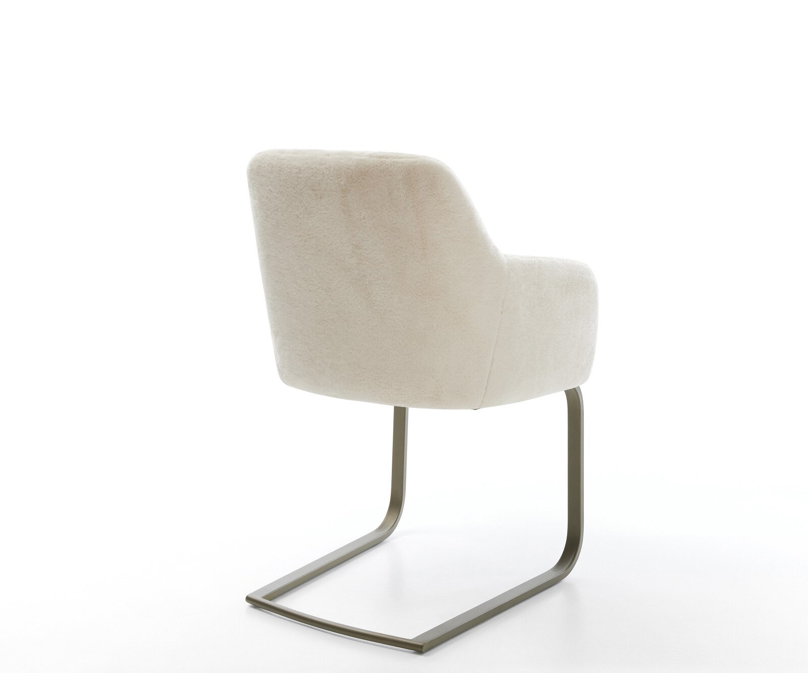 Freischwinger Greg-Flex Plüsch Creme-Weiß Freischwinger flach Effektfinish Titan Taschenfederkern 5