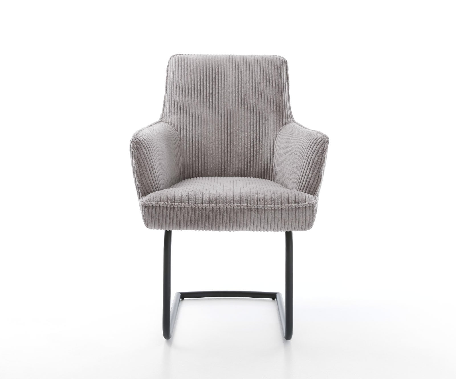 Freischwinger Heira-Flex mit Armlehnen Cord Silbergrau Freischwinger rund Schwarz Taschenfederkern 2