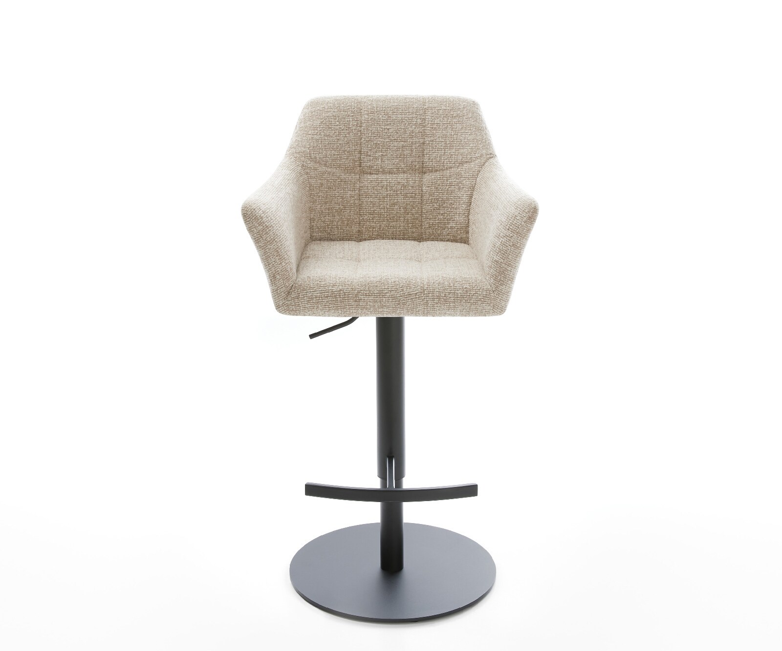 Barstuhl Yulo-Flex Webstoff Soft Beige Drehfuß höhenverstellbar Metall Schwarz 2