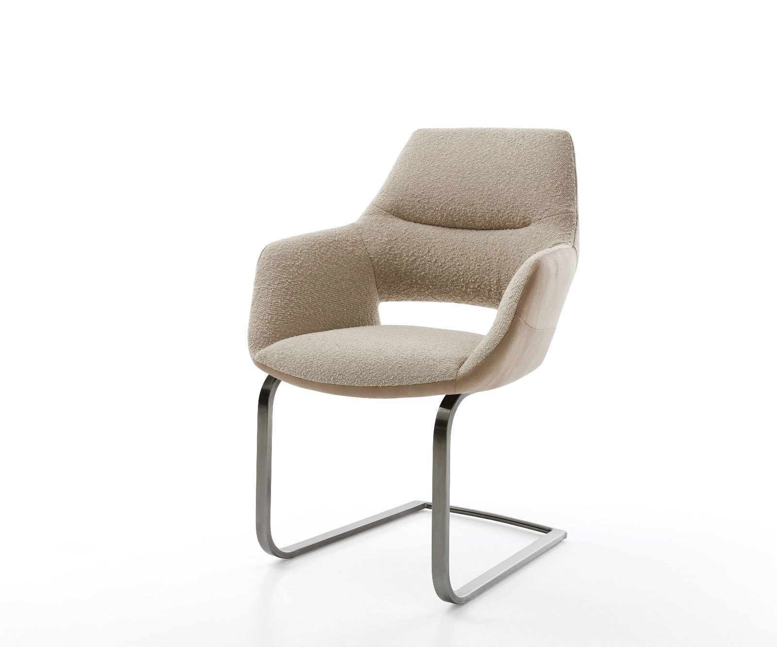 Freischwinger Yago-Flex mit Armlehnen Materialmix Schlamm Freischwinger flach Graphit Taschenfederkern Freischwinger Yago-Flex mit Armlehnen Materialmix Schlamm Freischwinger flach Graphit Taschenfederkern