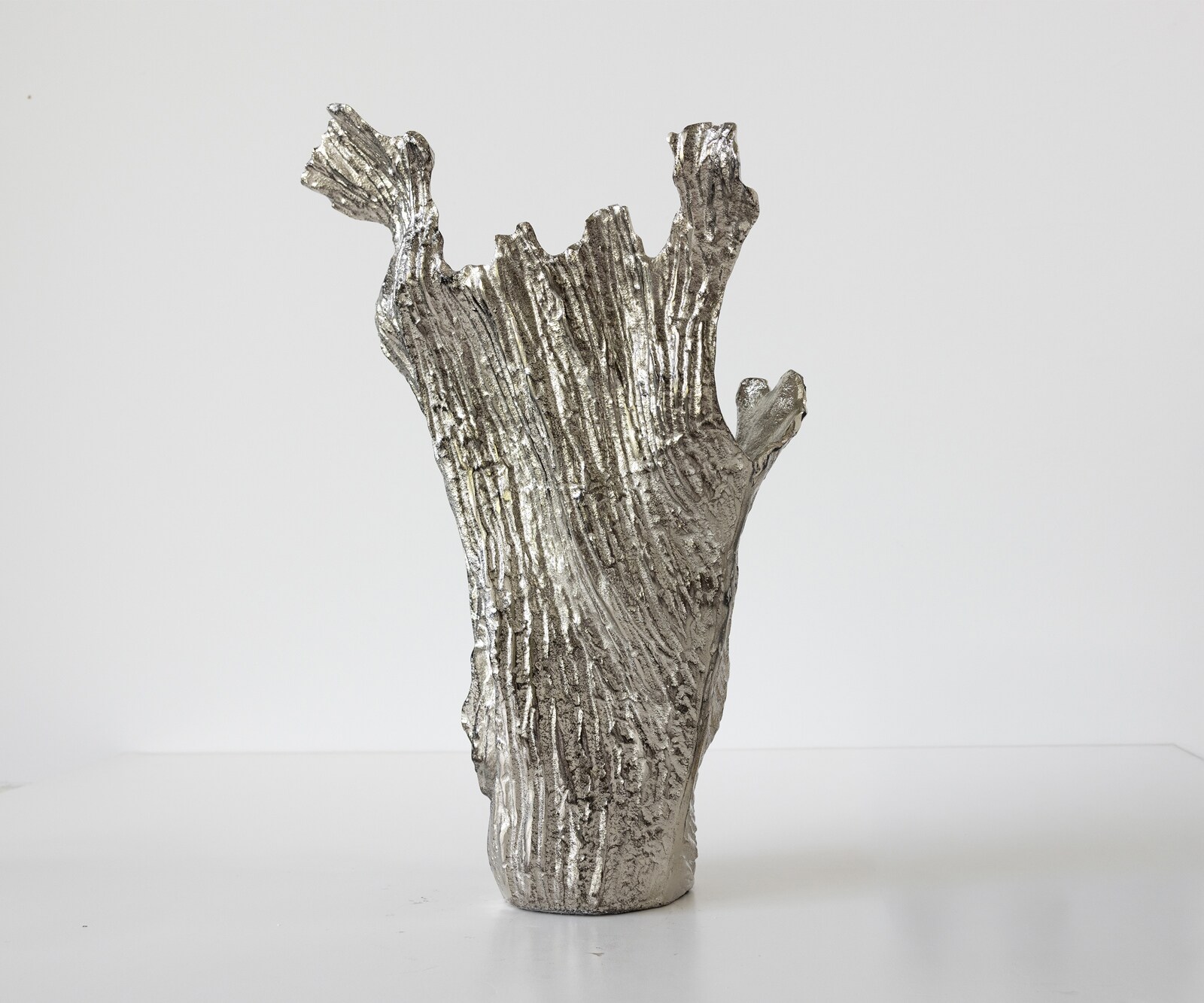 Vase Corallo B43 x T24 x H61 cm Aluminium Platin Handgemacht 1