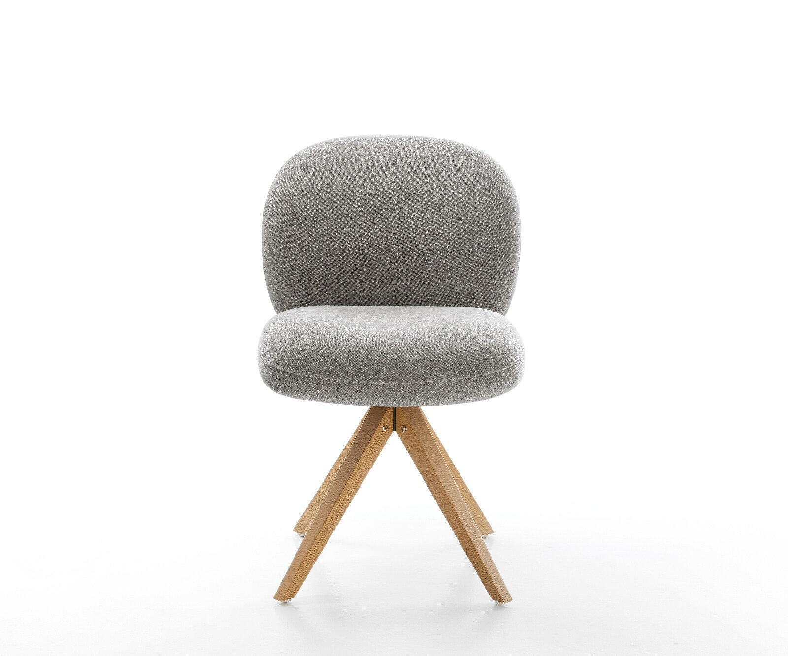 Drehstuhl Nube-Flex Strukturstoff Soft Grau Holzgestell kantig Natur 180° drehbar Taschenfederkern 2