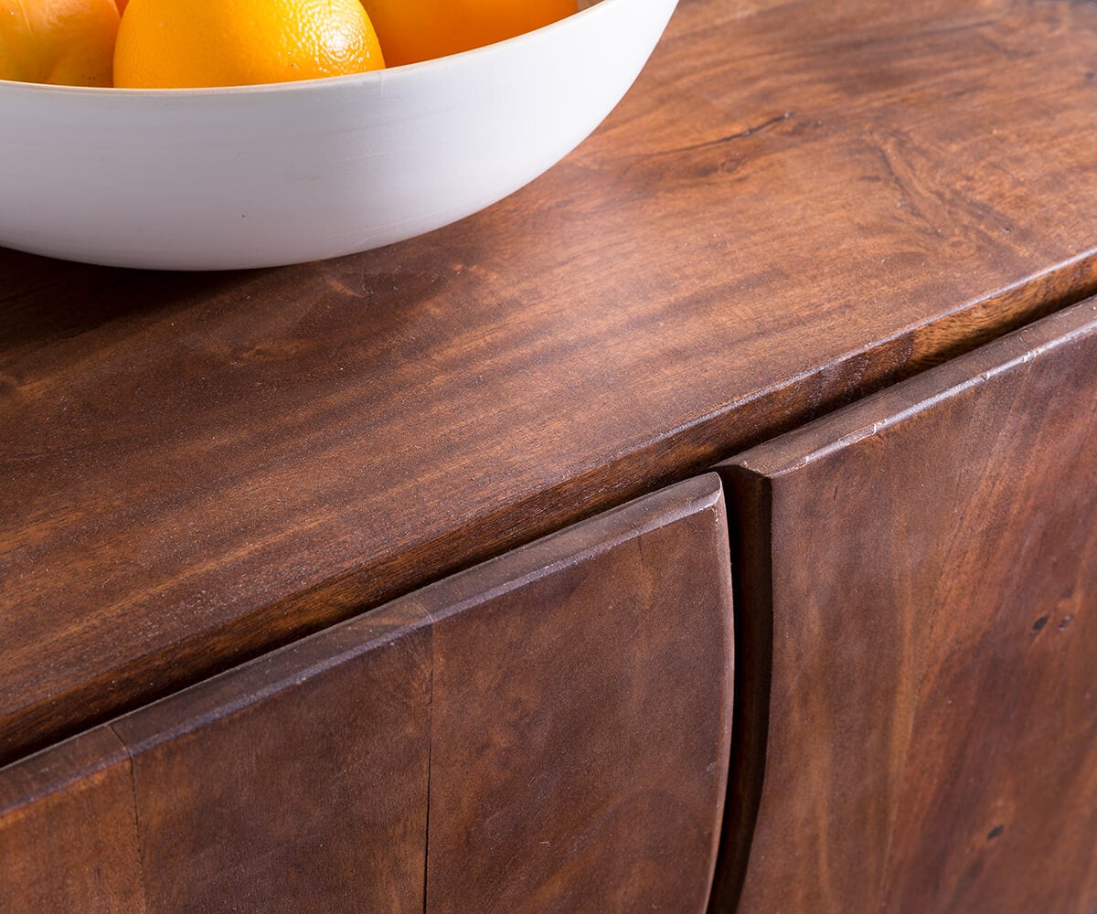 Lowboard Live-Edge 200 cm Akazie Braun 4 Türen 2 Fächer 3 Lowboard Live-Edge 200 cm Akazie Braun 4 Türen 2 Fächer 3