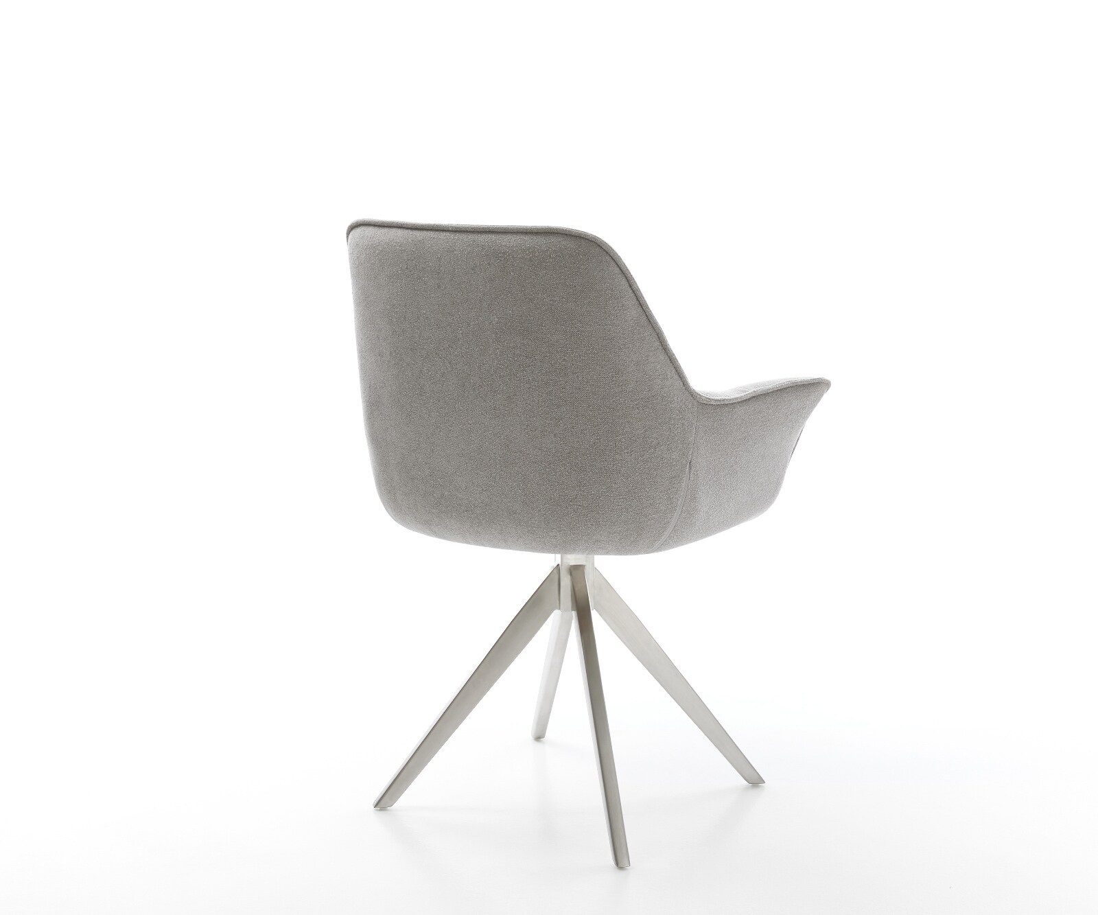 Drehstuhl Kaira-Flex Strukturstoff Soft Grau Kreuzgestell kantig Edelstahl 180° drehbar 5
