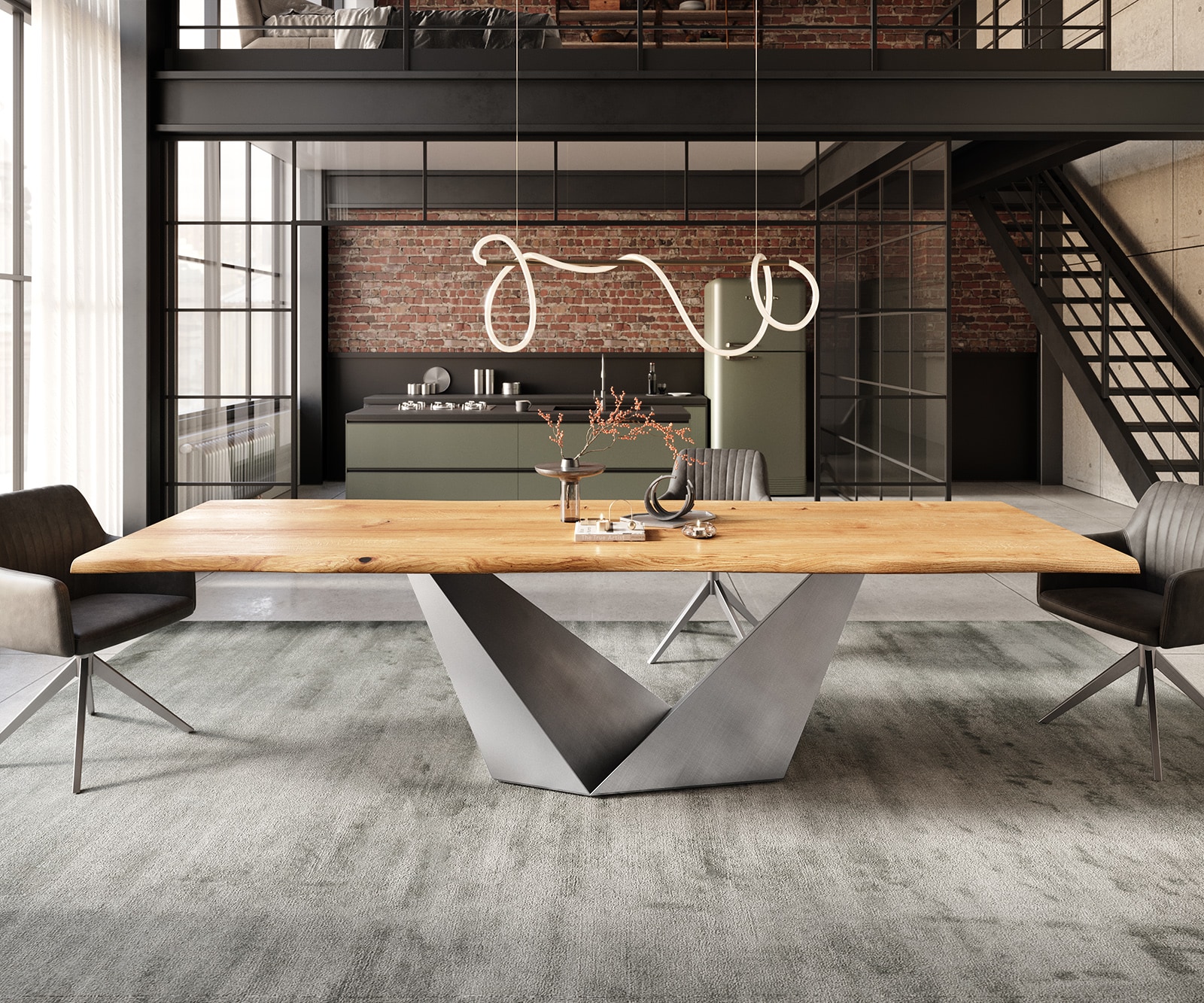 Tischgestell Prisma Metallic Silber 1 Tischgestell Prisma Metallic Silber 1