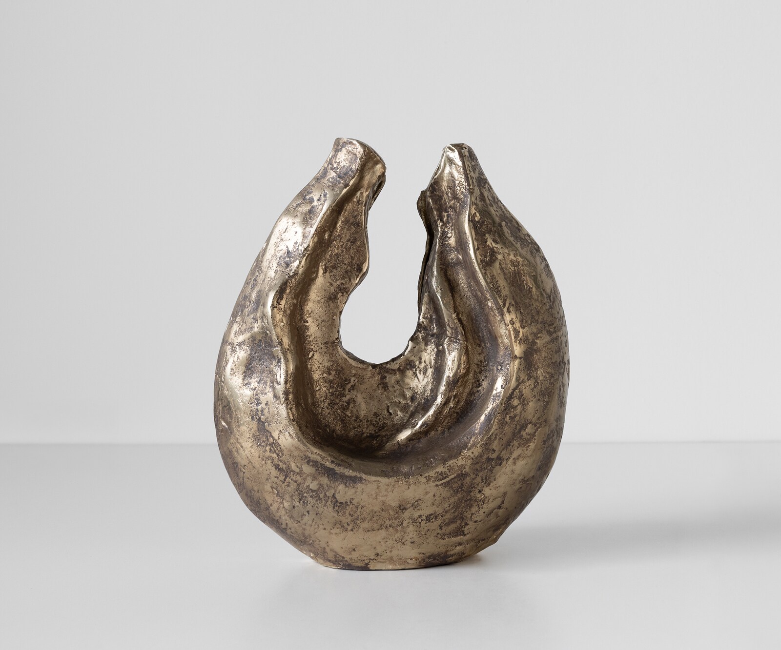 Skulptur Nexora B34 x T17 x H40 cm Aluminium Oro Antico Handgemacht 2