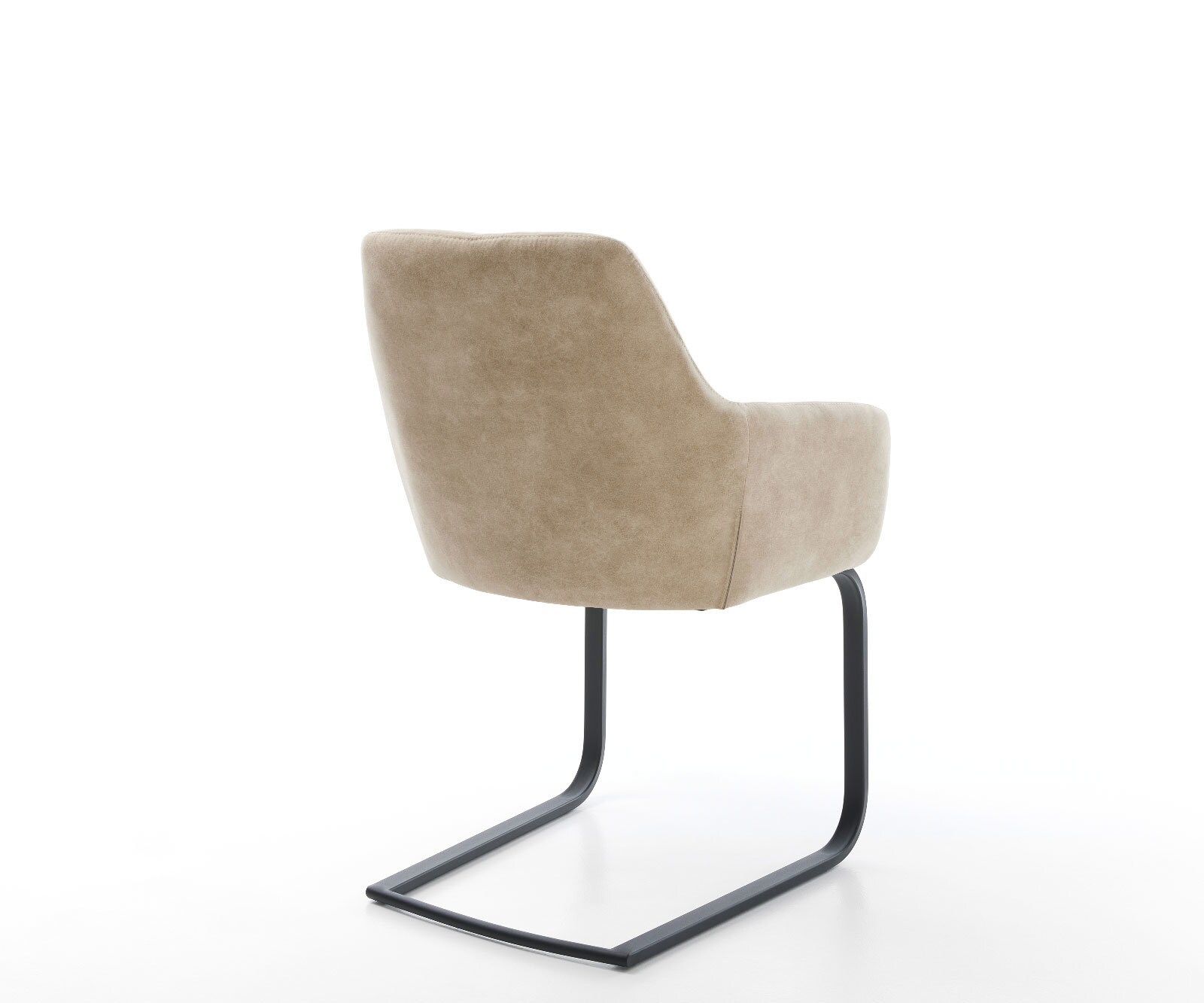 Freischwinger Pejo-Flex Mikrofaser Beige Vintage Freischwinger flach Schwarz Taschenfederkern 4