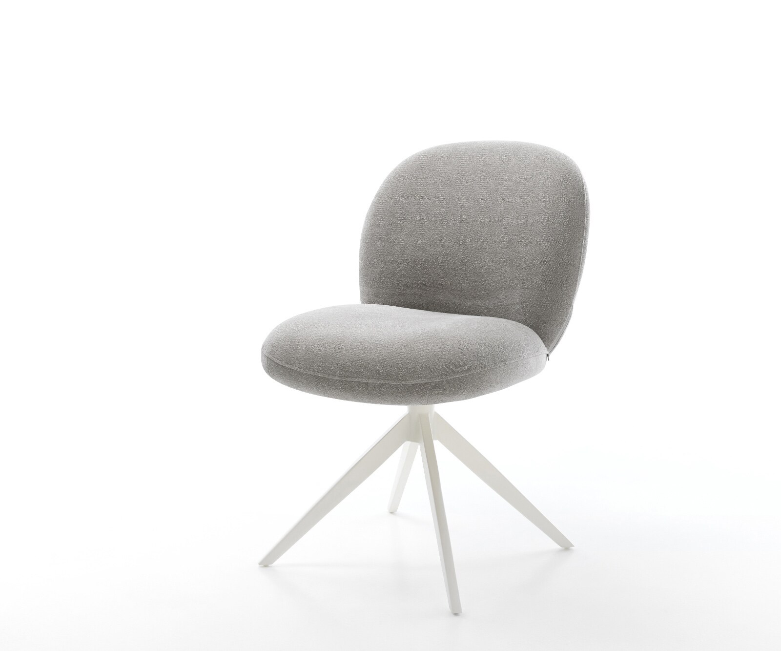 Drehstuhl Nube-Flex Strukturstoff Soft Grau Kreuzgestell breit Weiß 360° dr günstig online kaufen
