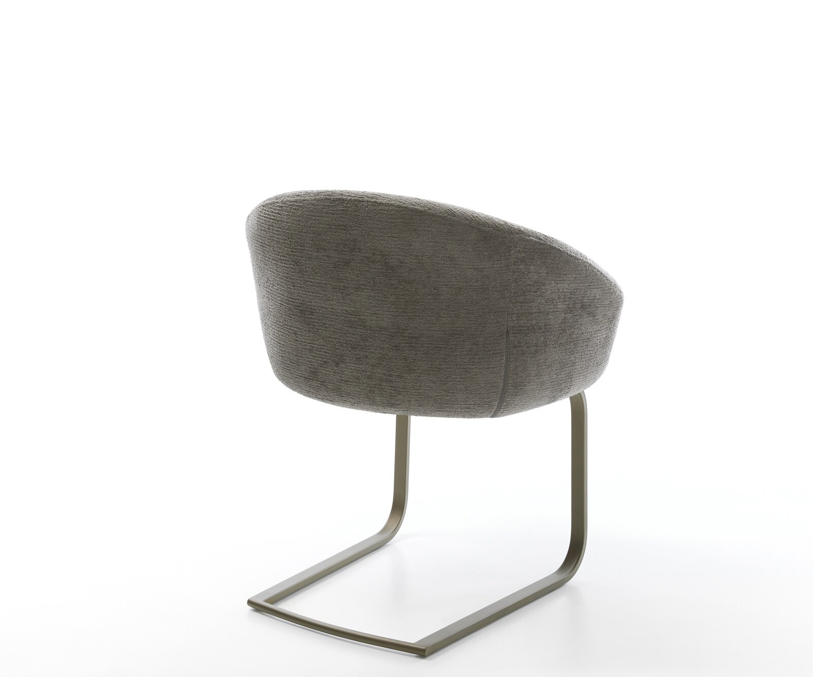 Freischwinger Vinka-Flex mit Armlehnen Bouclé Soft Schlamm Freischwinger flach Effektfinish Titan Taschenfederkern 4